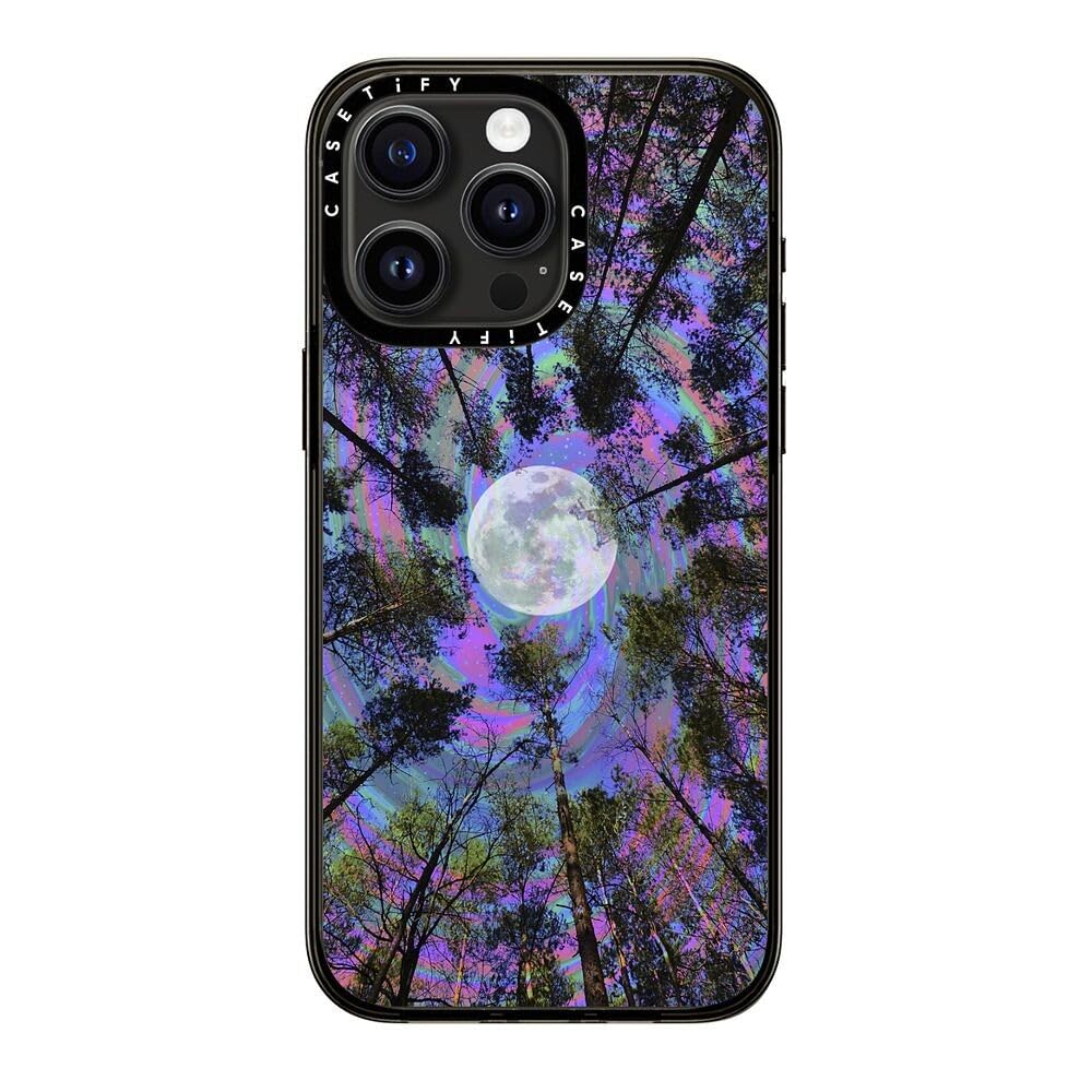 Casetify Compact Case For Iphone 15 Pro Max [2X Military Grade Drop Tested / 4Ft Drop Protection]   Moon Swirl   Clear Black