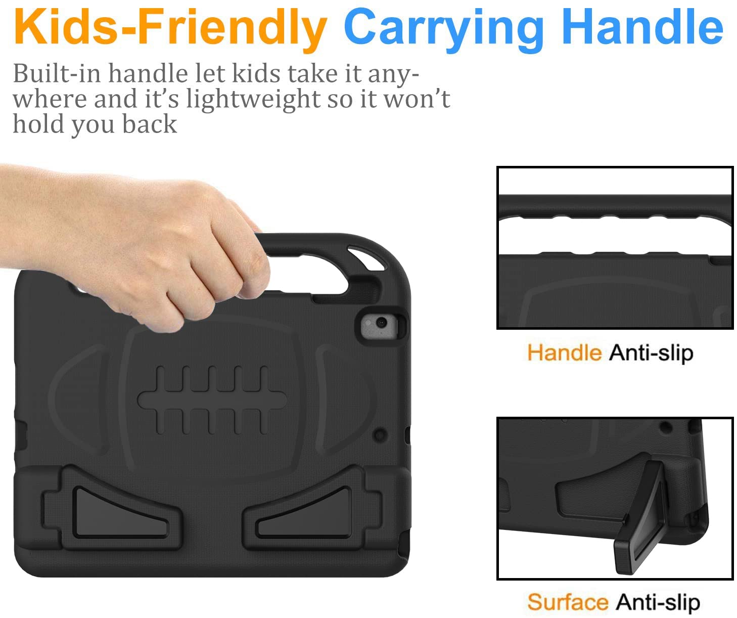 Bmouo Kids Case For Ipad 9Th/8Th/7Th Generation (2021/2020/2019), With Built In Screen Protector, Shockproof Handle Stand Kids I