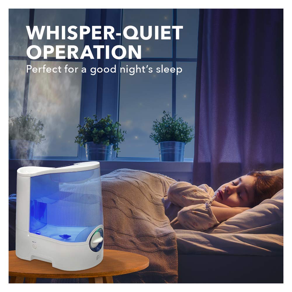 Perfectaire Pawm1 1.0 Gallon Warm Mist Humidifier With Aroma Diffuser Pod For Medium To Large Rooms, Bedrooms And Dorms, Top Fil