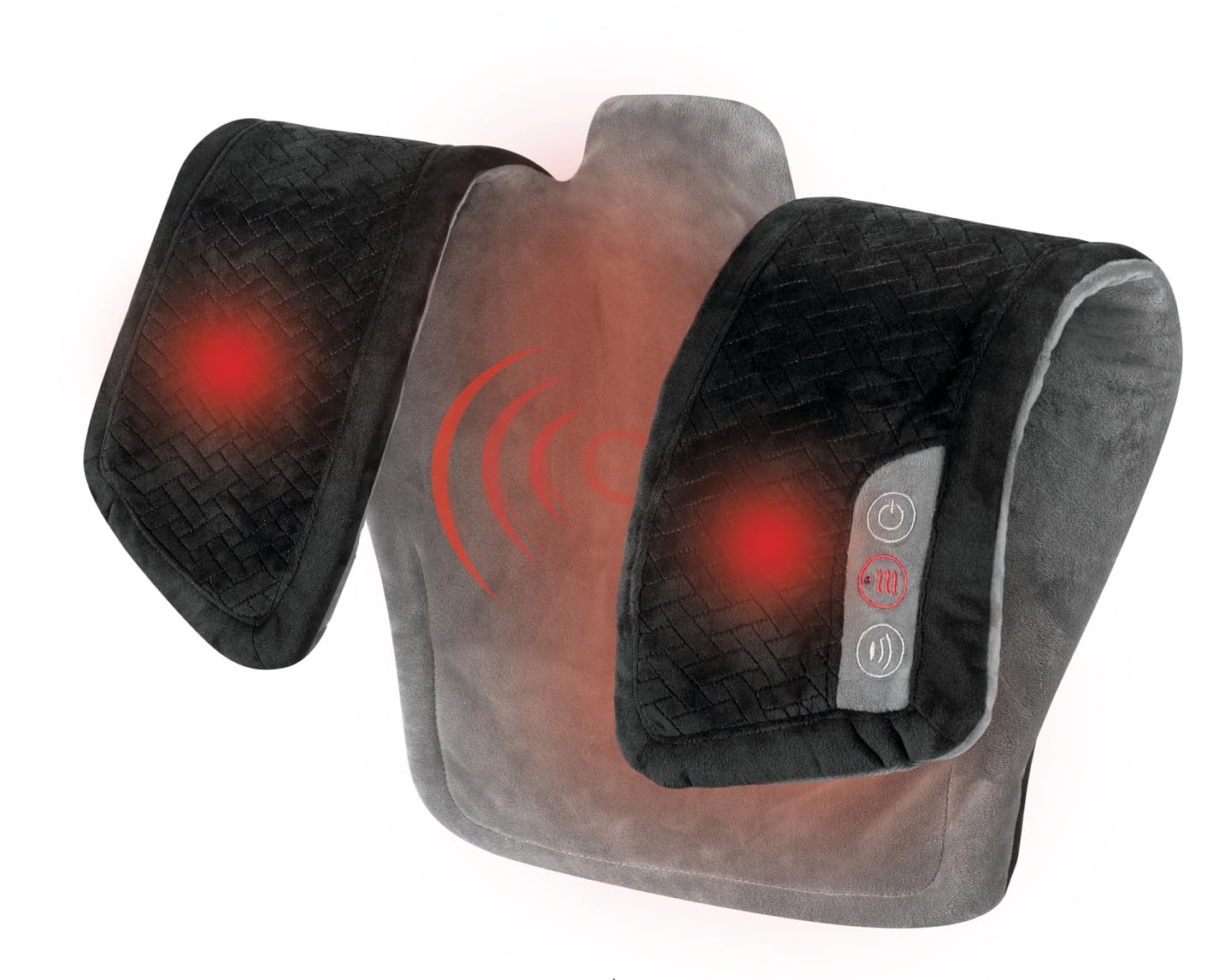 Homedics Duel Massager Intensity Vibrating Heated Neck & Shoulder Massage Wrap, Soft Fabric, 2 Speeds and Massage Styles