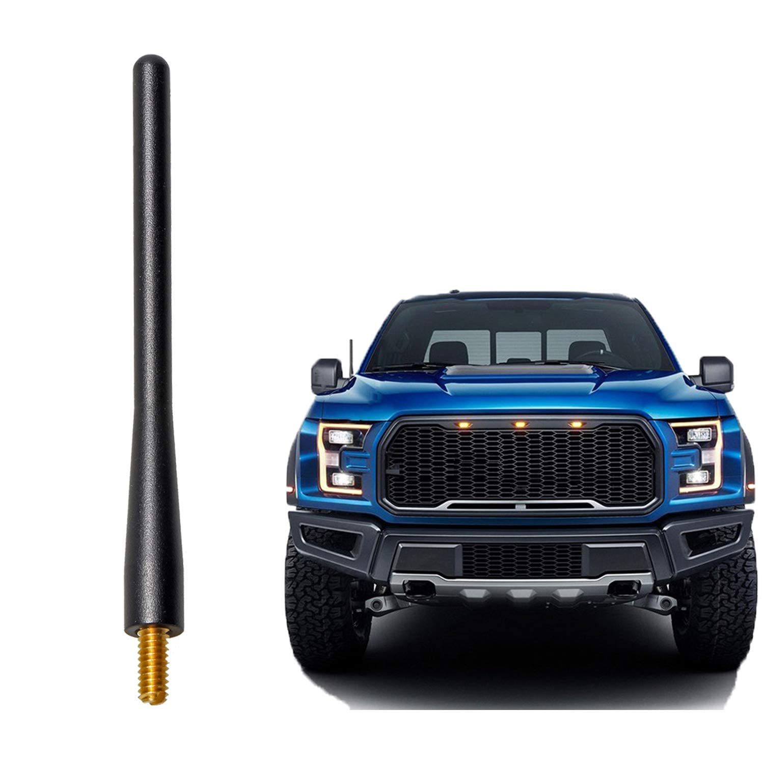 Anina 4.7'' Car Short Antenna Mast For 2009 2018 Ford F150 Aluminium Alloy Truck Antenna For Am/Fm Radio Reception Car Wash Proof