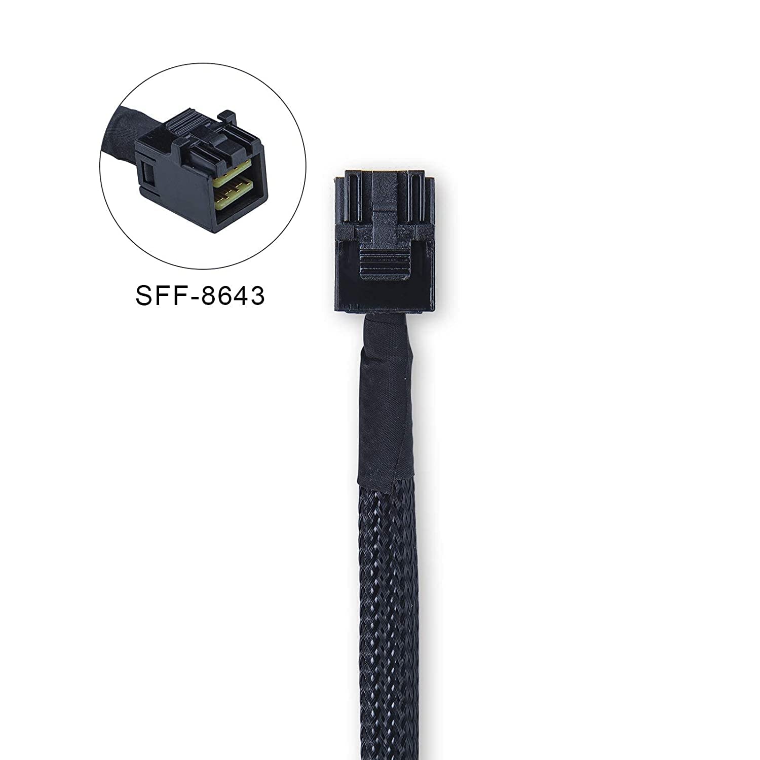 Internal Mini Sas Hd Sff 8643 To Sff 8643 Cable, With Sideband, 12G, 100 Ohm, Straight To Straight, 0.3 M(0.9Ft)