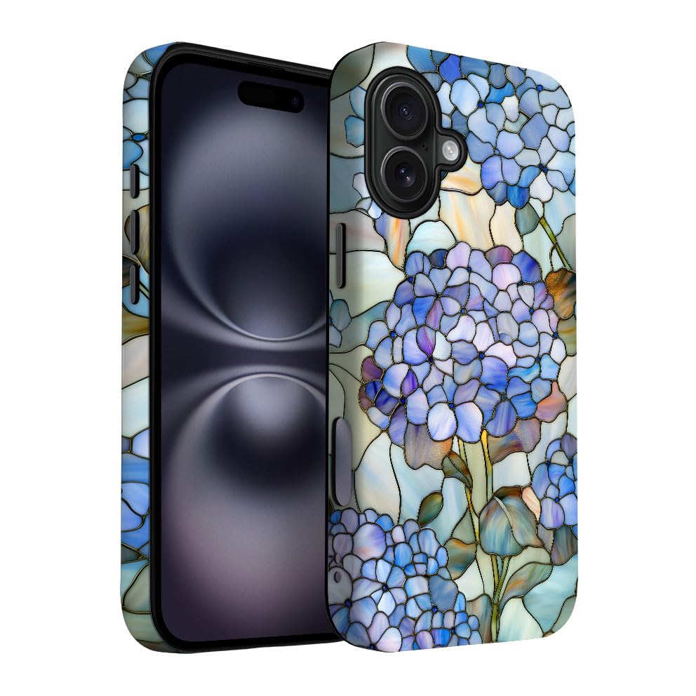 Yuzbira for iPhone 16 Case | Hydrangea Macrophylla | Slim Drop Protection Design