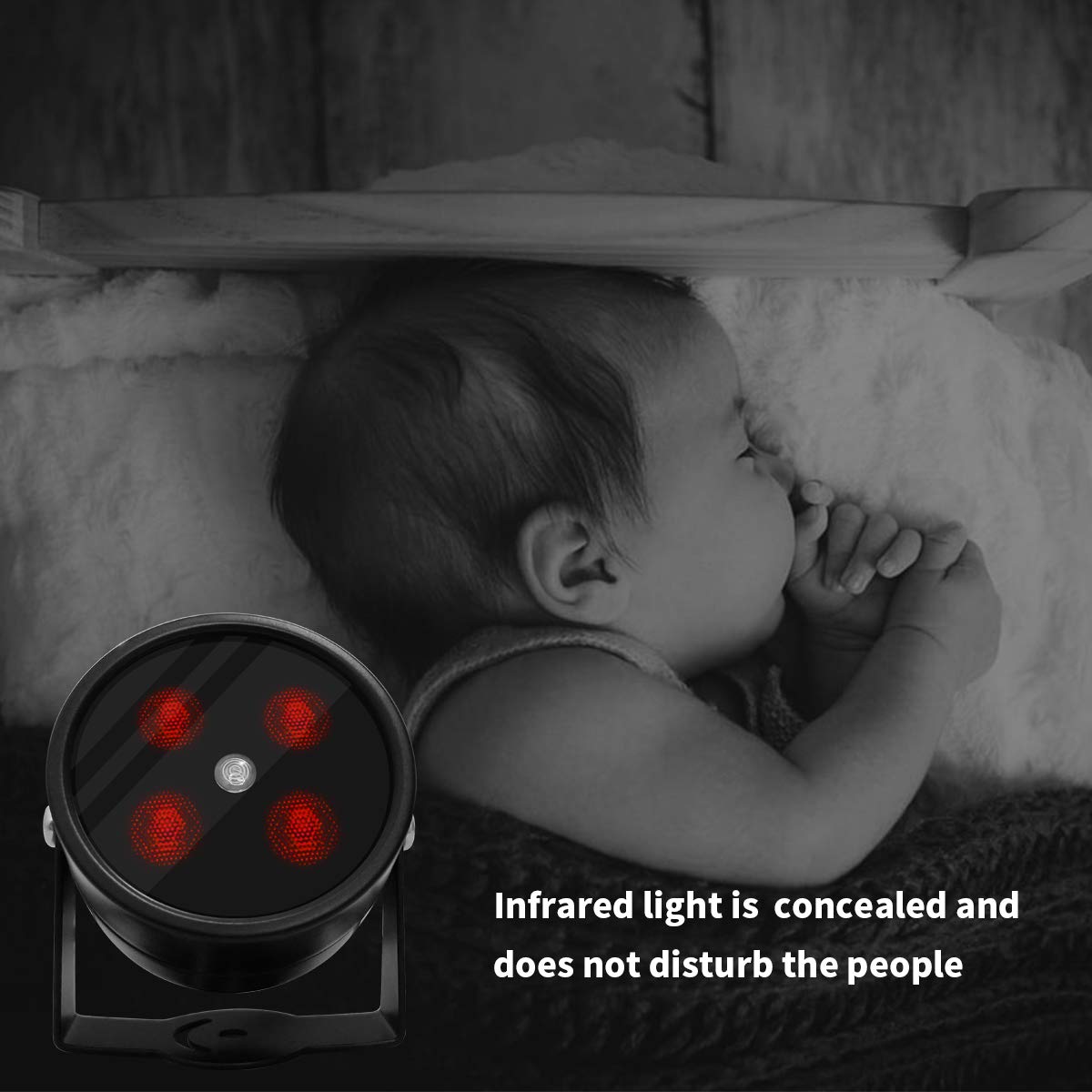 ?4 Led Waterproof ? Ir Illuminator 90 Degree Wide Angle Long Range Infrared Light, 80Ft 850Nm Ir Flood Lights With Power Adapter For Night Vision Cctv & Ip Security Camera