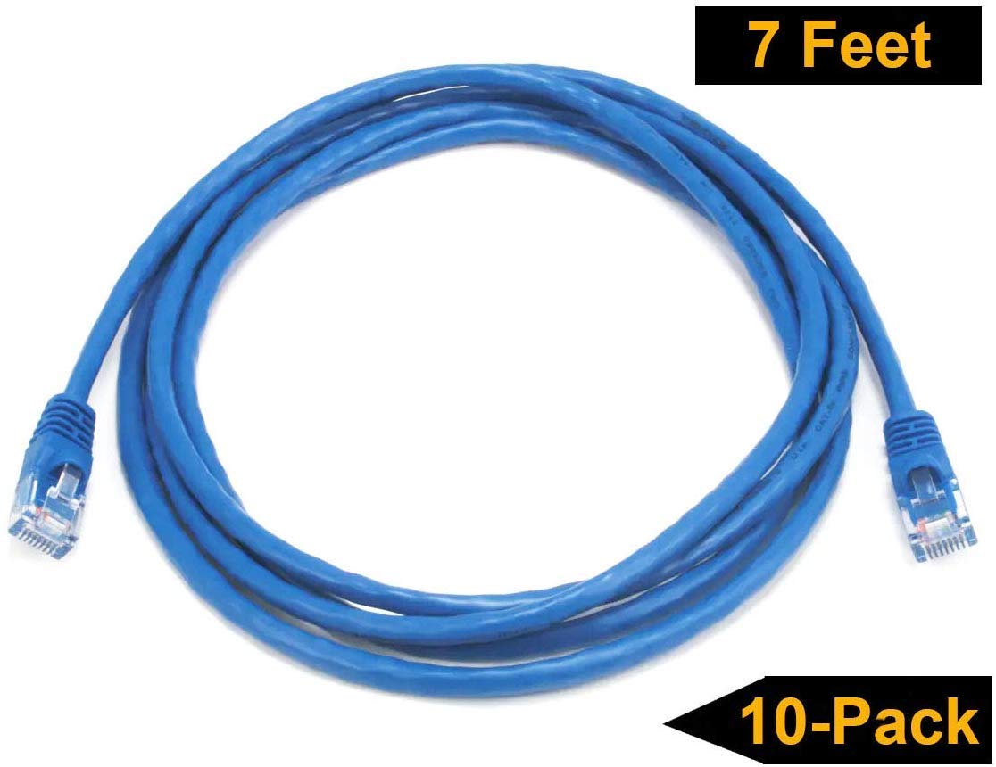 Imbaprice 25'Cat5E Network Ethernet Patch Cable, 10 Pack, Blue (Imba Cat5 25Bl 10Pk)