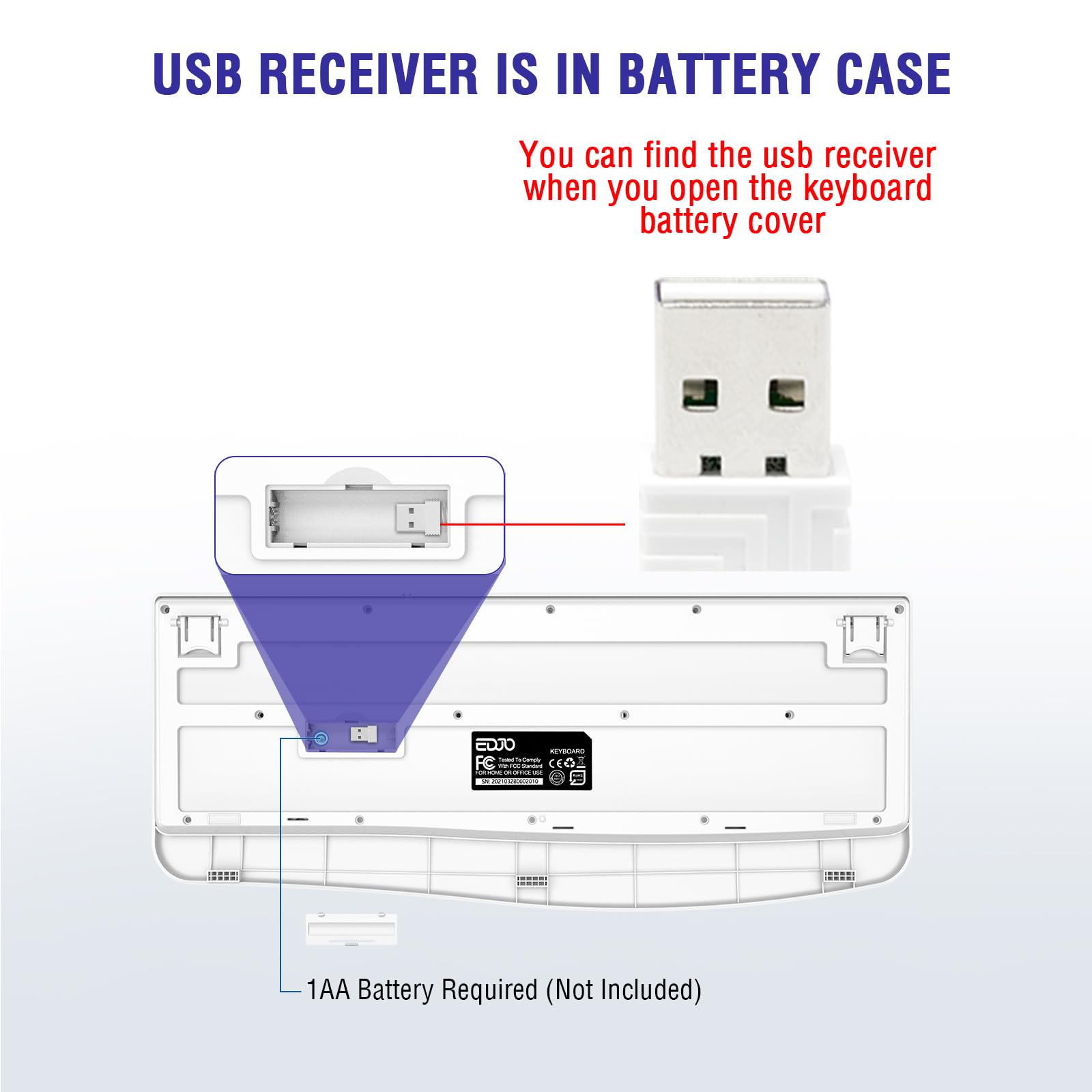 Quasio Wireless Keyboard, 2.4G Full Sized Ergonomic Wireless Computer Keyboard With Wrist Rest For Windows, Mac Os Laptop/Pc/Des