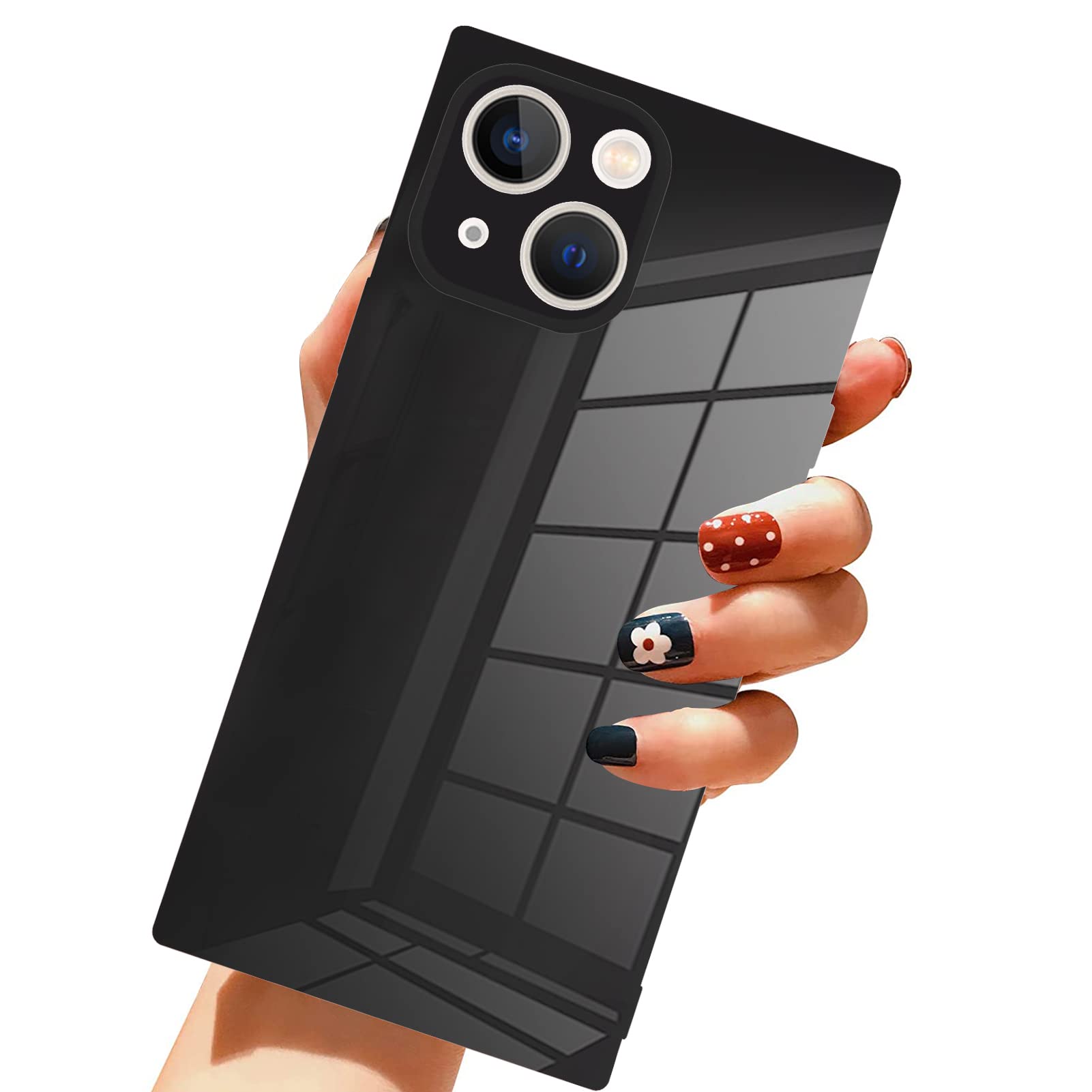 Lsl Compatible With Iphone 13 Case Square Black Soft Tpu Bumper Anti Drop Anti Scratch Shock Absorption Protective Wireless Slim