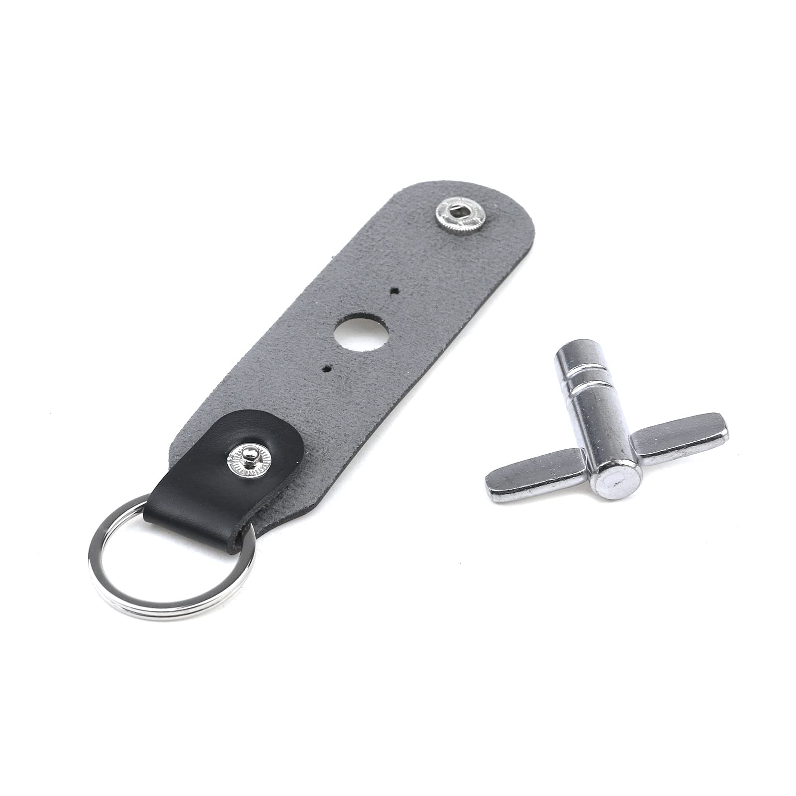 Dnyta 2 Pack T Shaped Drum Tuning Key With Leather Key Chain Drum Adjusting Accessory Wrench Drum Kit Universal Tool Black
