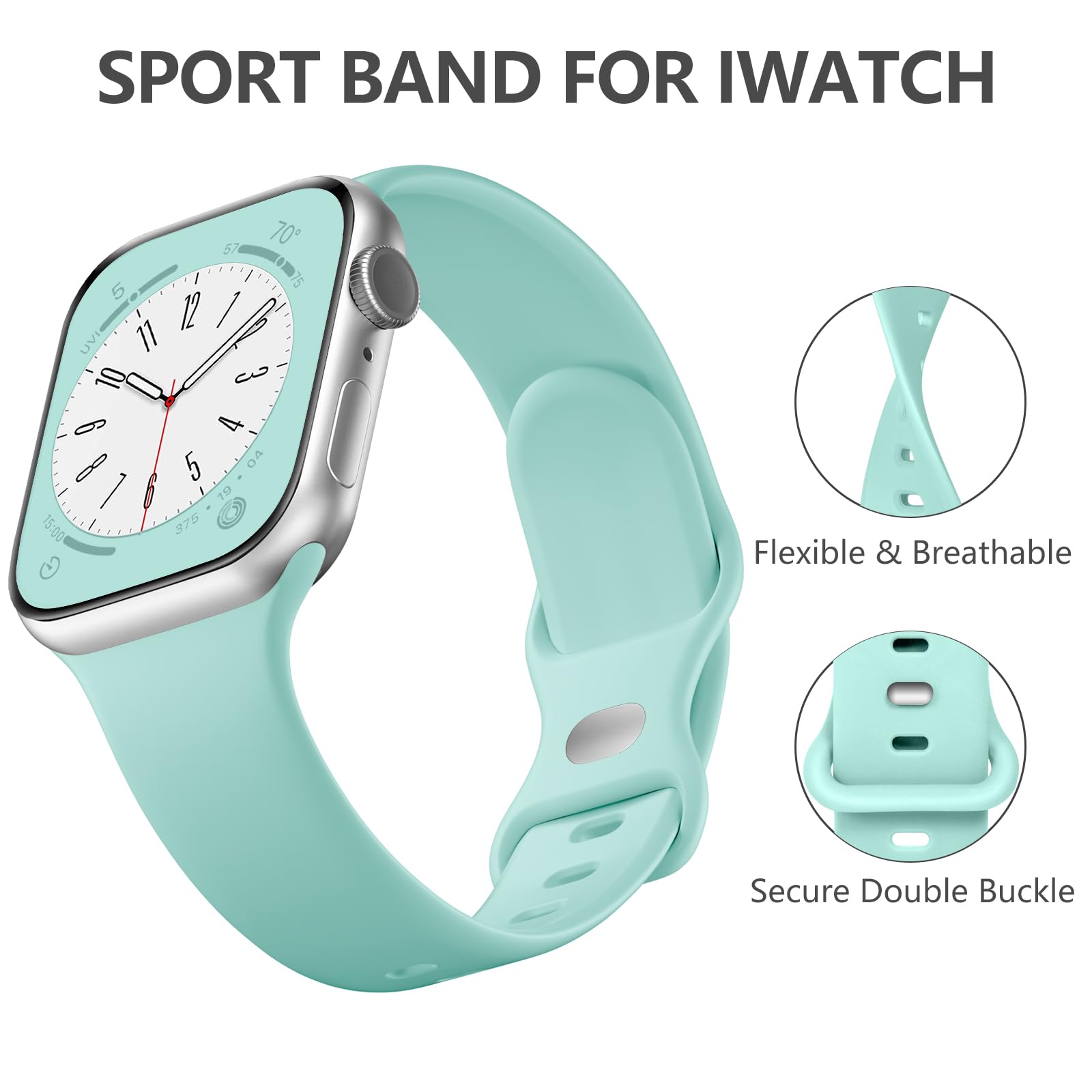 Daqin Sport Band Compatible With Apple Watch Band 44Mm 42Mm 45Mm 49Mm 38Mm 40Mm 41Mm Women Men, Soft Silicone Waterproof Strap F