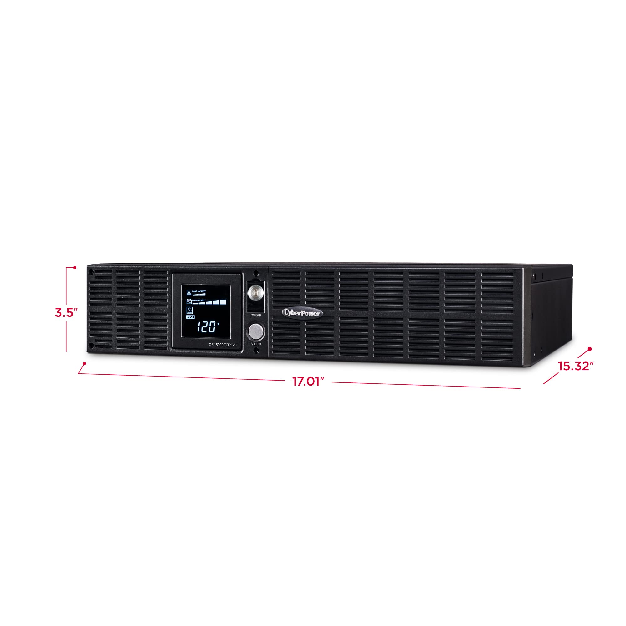 Cyberpower Or1500Pfcrt2U Pfc Sinewave Ups System, 1500Va/1050W, 8 Outlets, Avr, 2U Rack/Tower