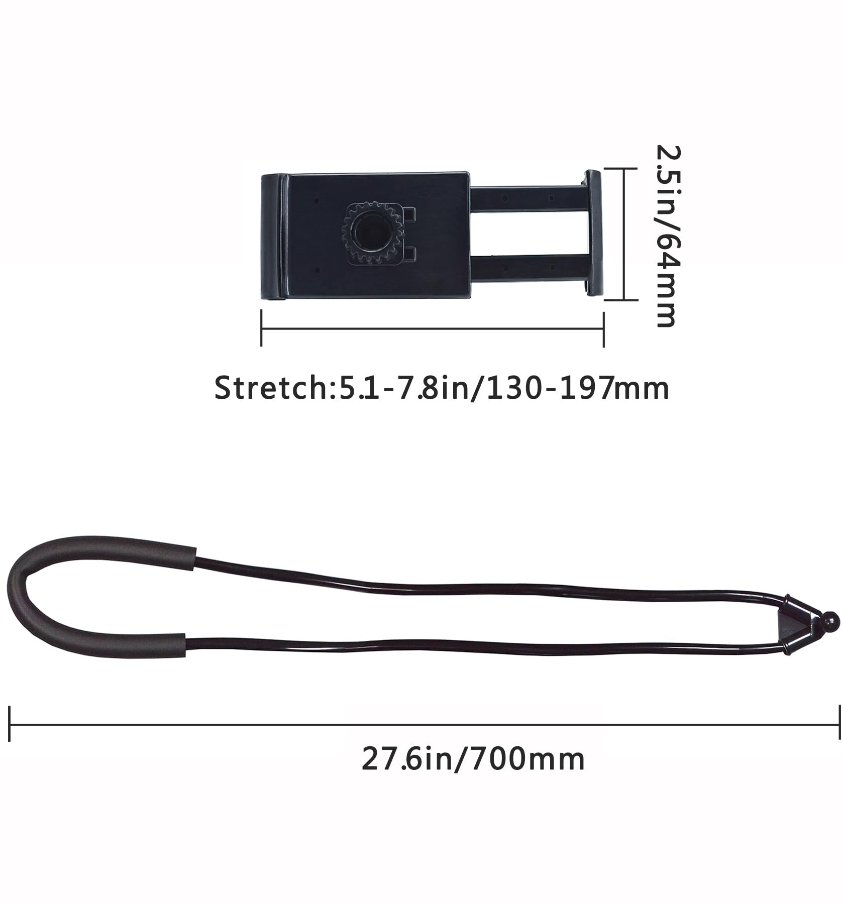 Qkonkgns Lazy Cell Phone Holder, Universal Cell Phone Holder For Smart Mobile Phone,Hanging On Neck Cell Phone Mount Holder,Blac