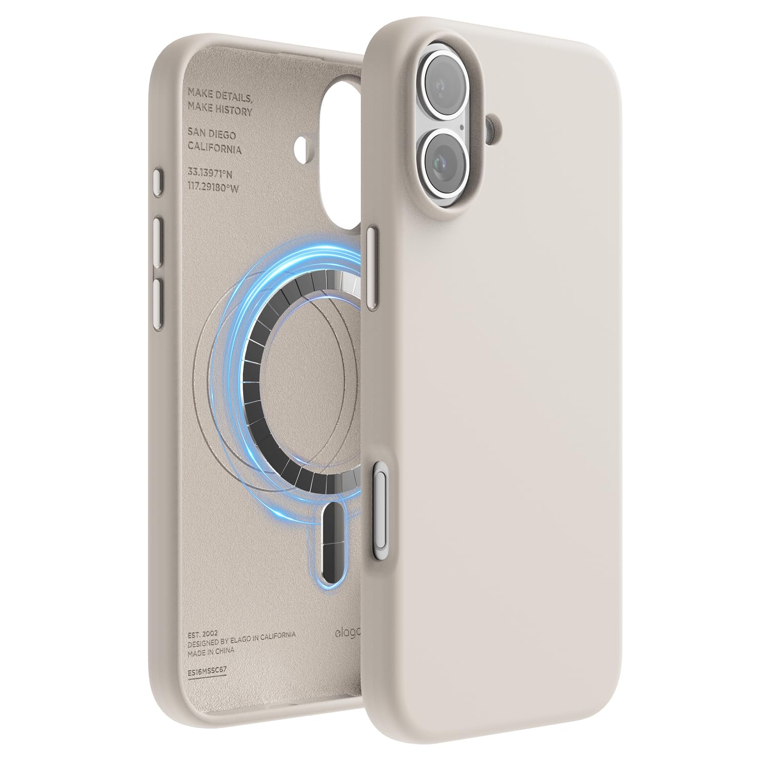 elago Magnetic Silicone Case Compatible with iPhone 16 Plus Case 6.7 Inch Compatible with All MagSafe Accessories - Built-in Mag
