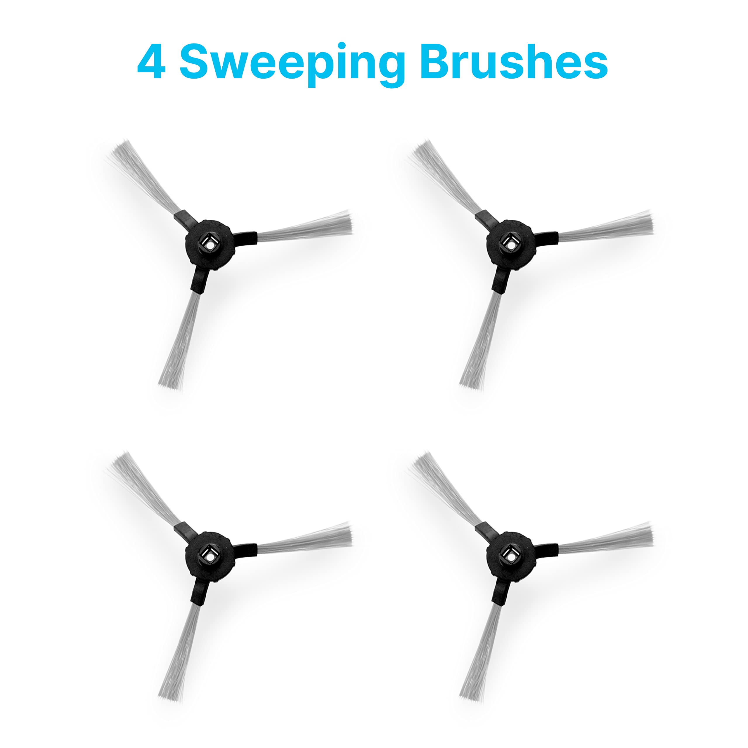 Serenelife Pucrcx70 Robot Vacuum Accessory Kit   (4) Sweeping Side Brushes, (2) Air Filter   Robot Vacuum Cleaner Replacement Pa