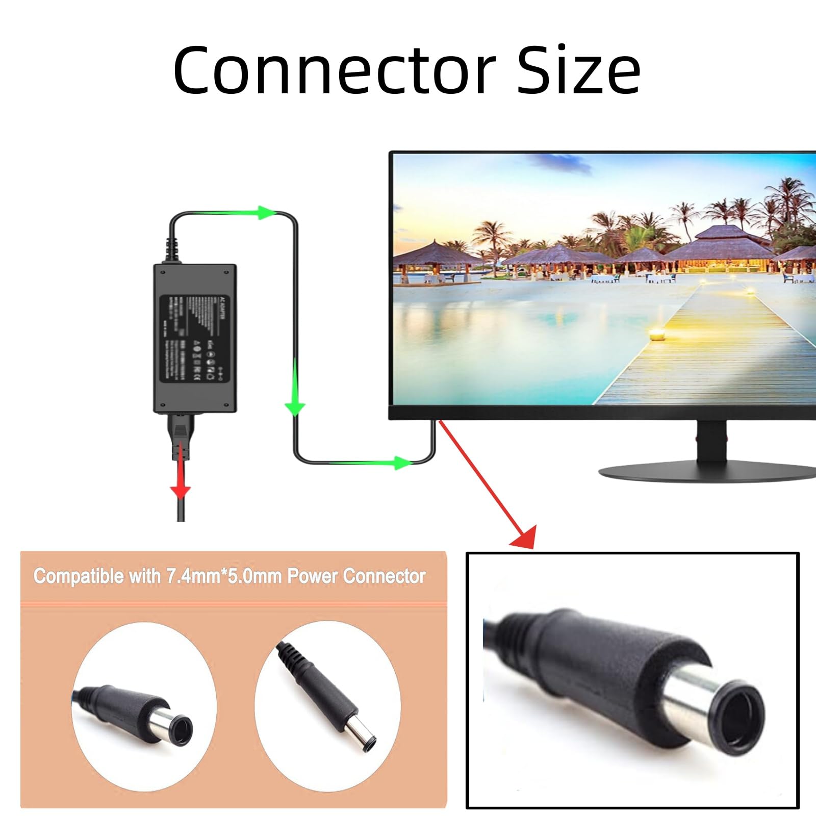 90W Ac Charger For Hp Pavilion All In One Desktop Pc 27 Cr0082 24 Cb1142 24 Cr0042 22 Dd0032 22 3010 22 3010 Tpc Q085 24 18 5110