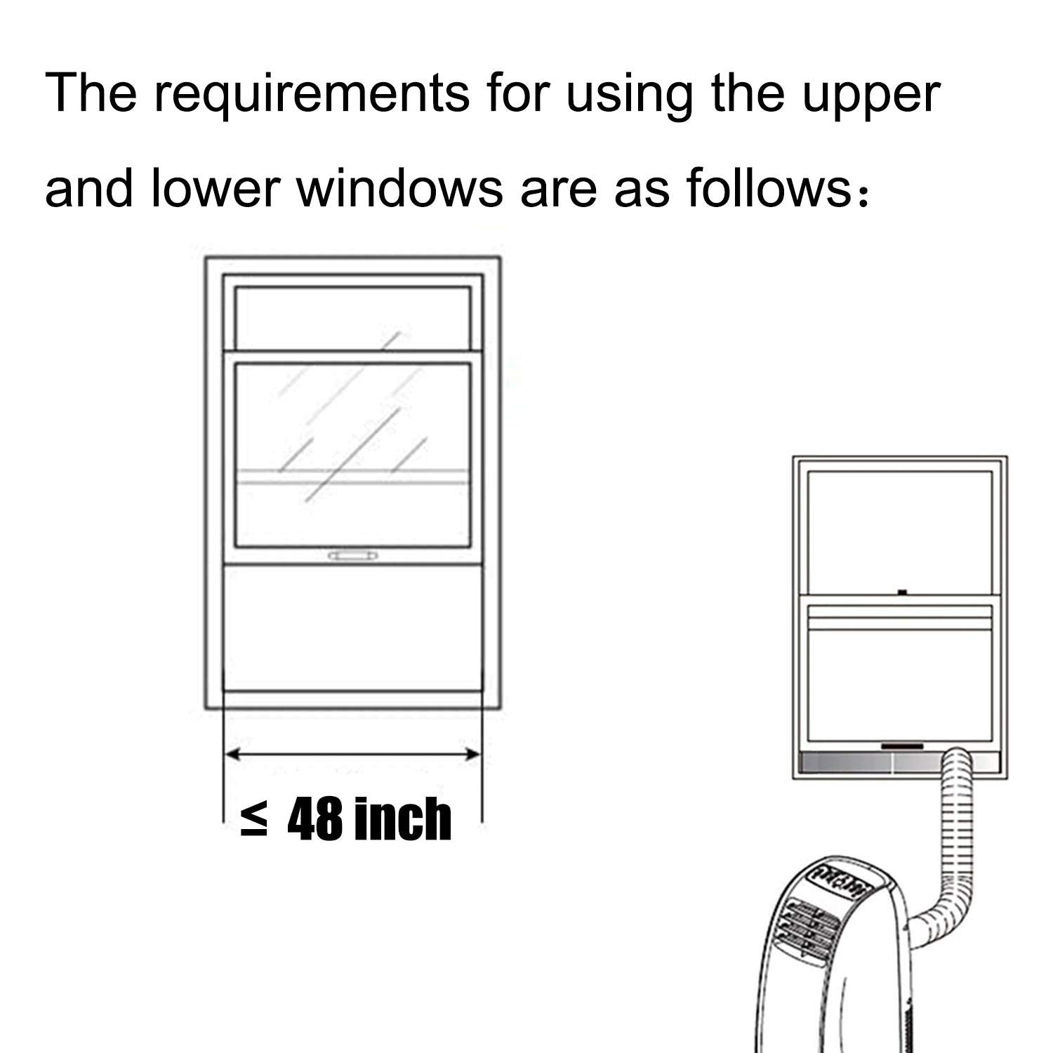 Portable Air Conditioner Window Vent Kit, Portable A/C Window Slide Kit Plate For Exhaust Hose Of 6   Diameter