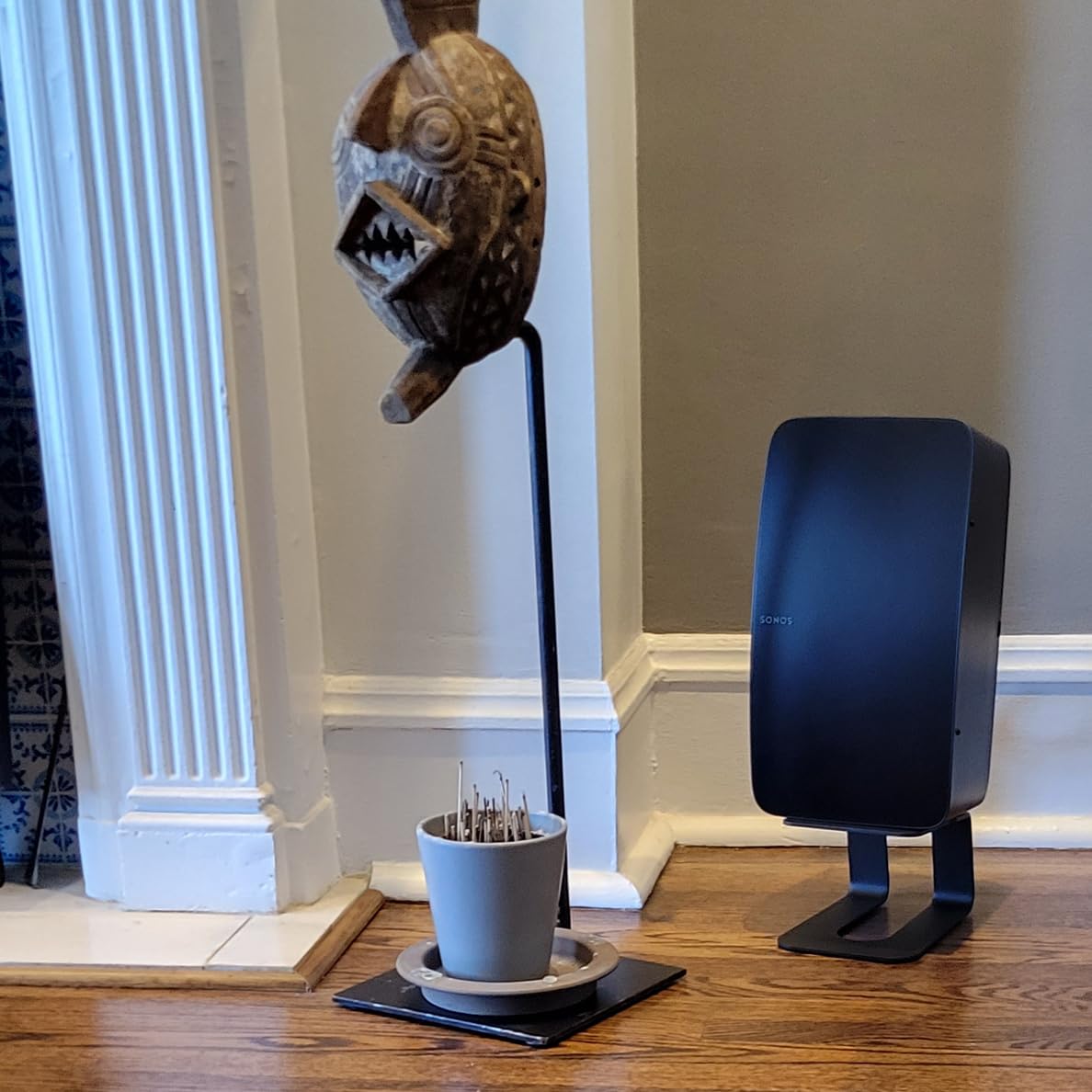 Soundrise Pro 5 Studio Monitor Stand Perfect For Sonos Play 5   One Stand, Black, Desktop/Table, Heavy Duty, For Bookshelf Speak