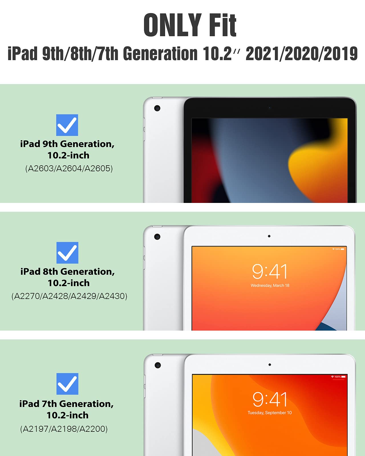 Timovo Hybrid Slim Case For Ipad 9Th / 8Th / 7Th Generation (2021/2020 / 2019) 10.2 Inch   [Built In Pencil Holder] Shockproof C