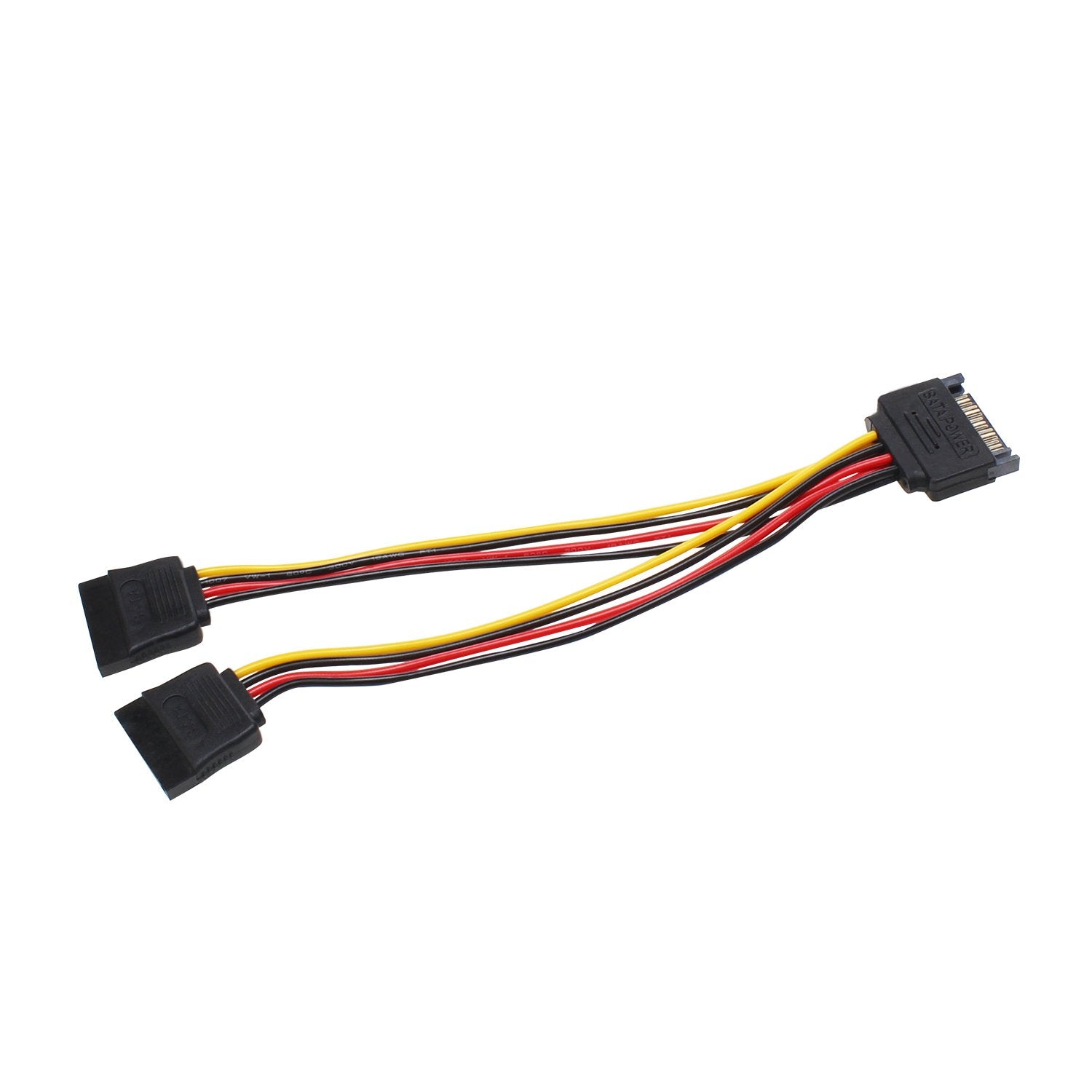 Sata Power Y Splitter Cable 2 Pack 15 Pin Sata Power Splitter Cable Adapter Sata 15 Pin Male To Dual Female Power Y- Cable 7 Inc