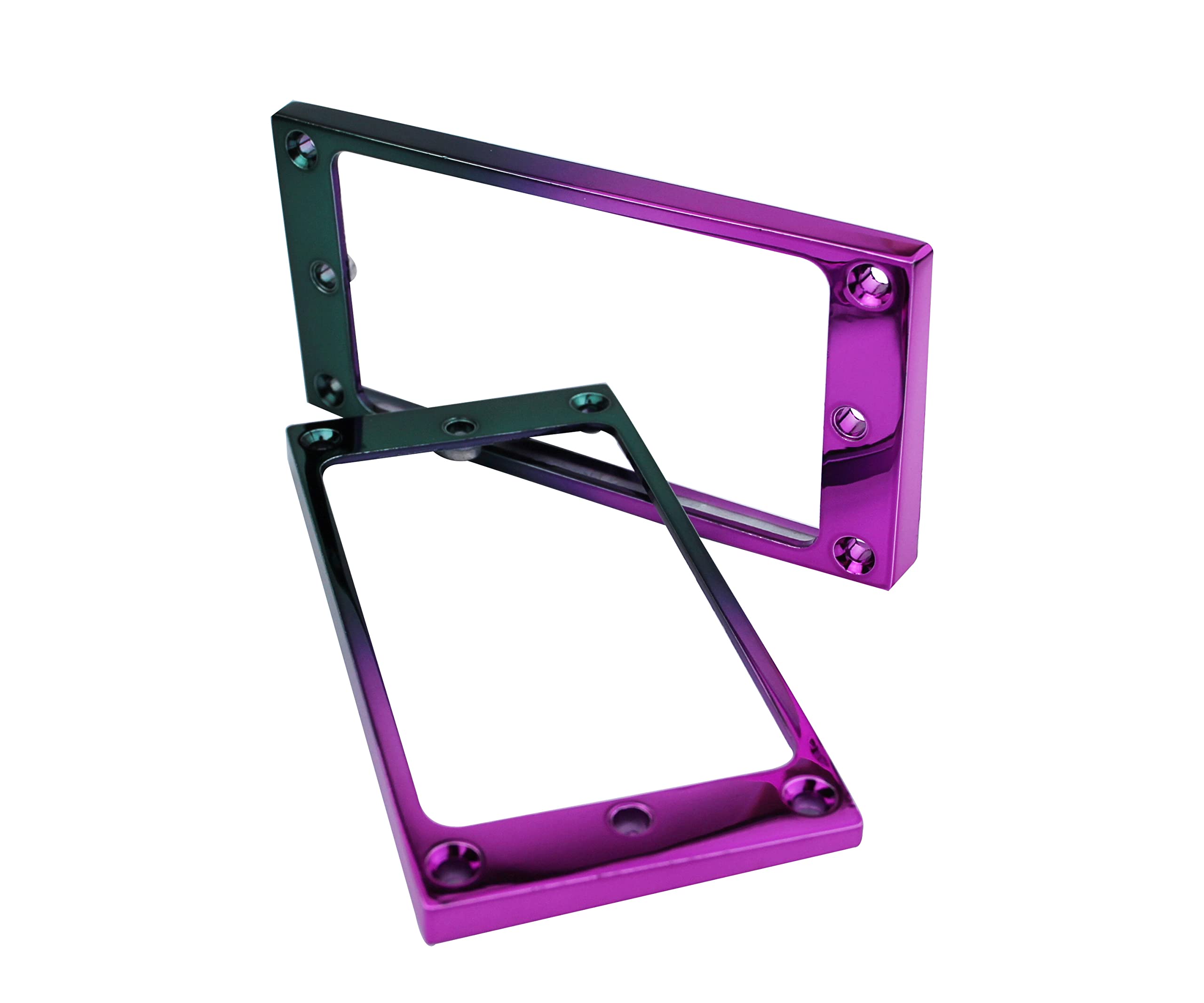 Guyker Flat Metal Humbucker Pickup Mounting Ring Set   Bridge Neck Pickups Cover Frame Replacement Part For Electric Guitar Or P