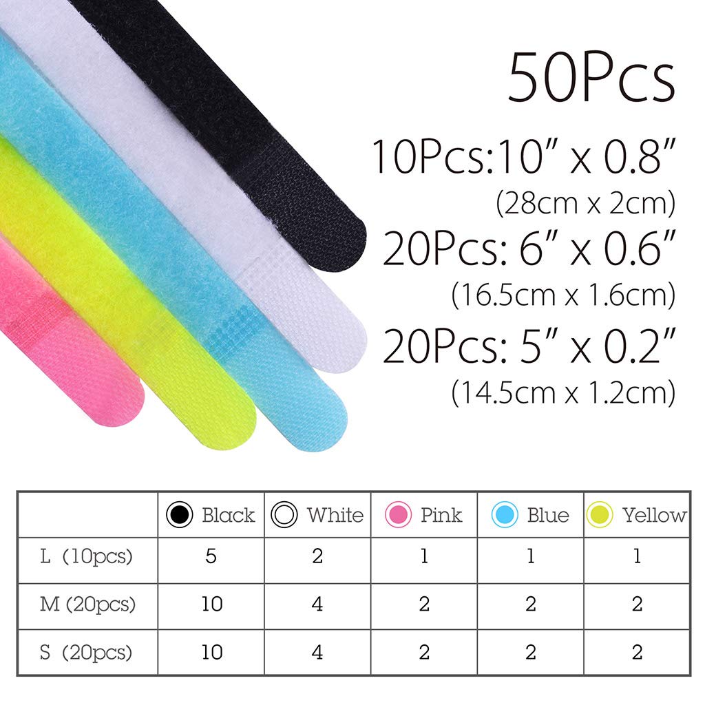 Avantree Pack Of 50 Reusable Cord Organizer Keeper Holder, Fastening Cable Ties Straps For Earbud Headphones Phones Wire Wrap Ma