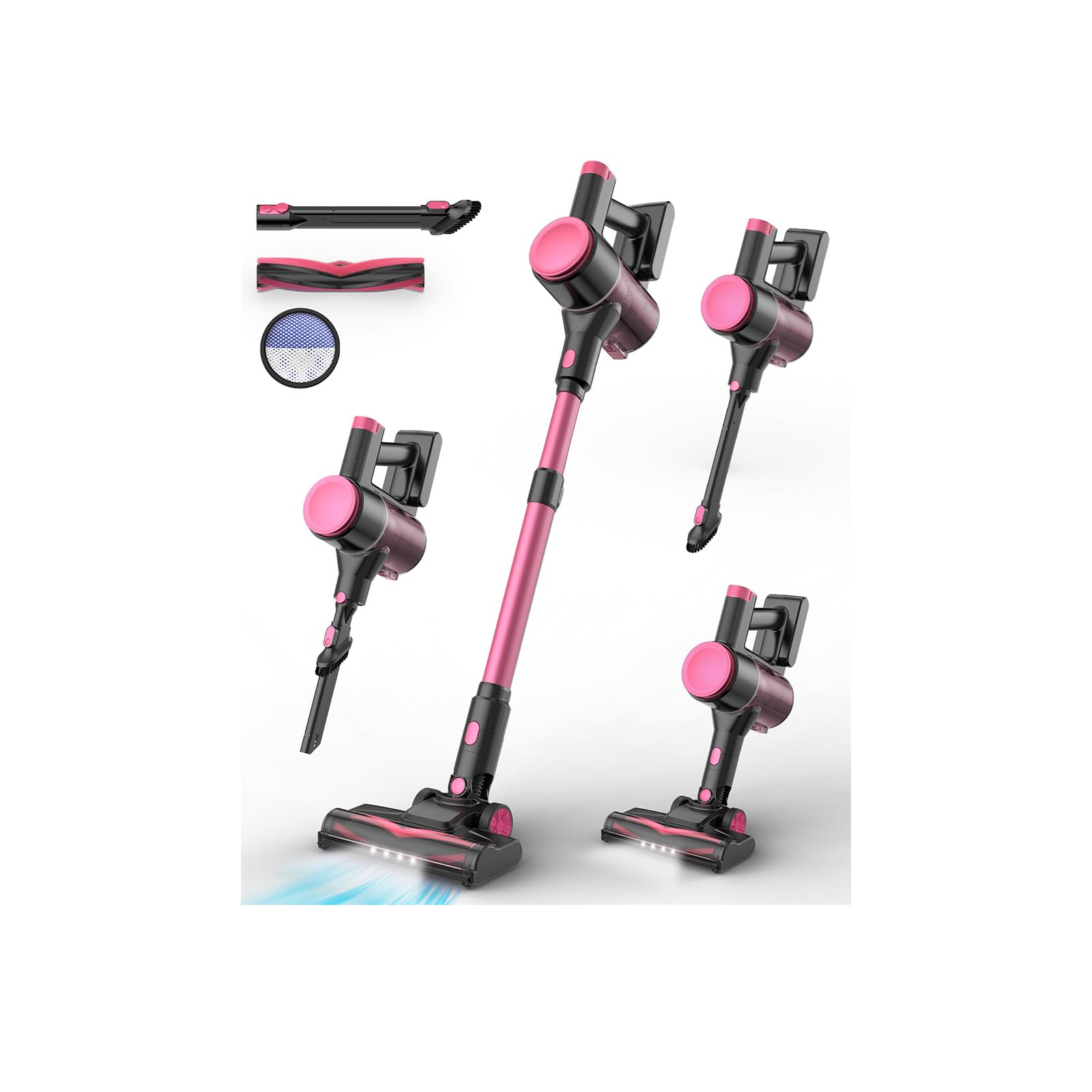 UML0 N8 Cordless Vacuum Cleaner, Lightweight Stick Vacuum with Powerful Suction, 2200mAh Battery, 40 Mins Runtime, Self-Standing