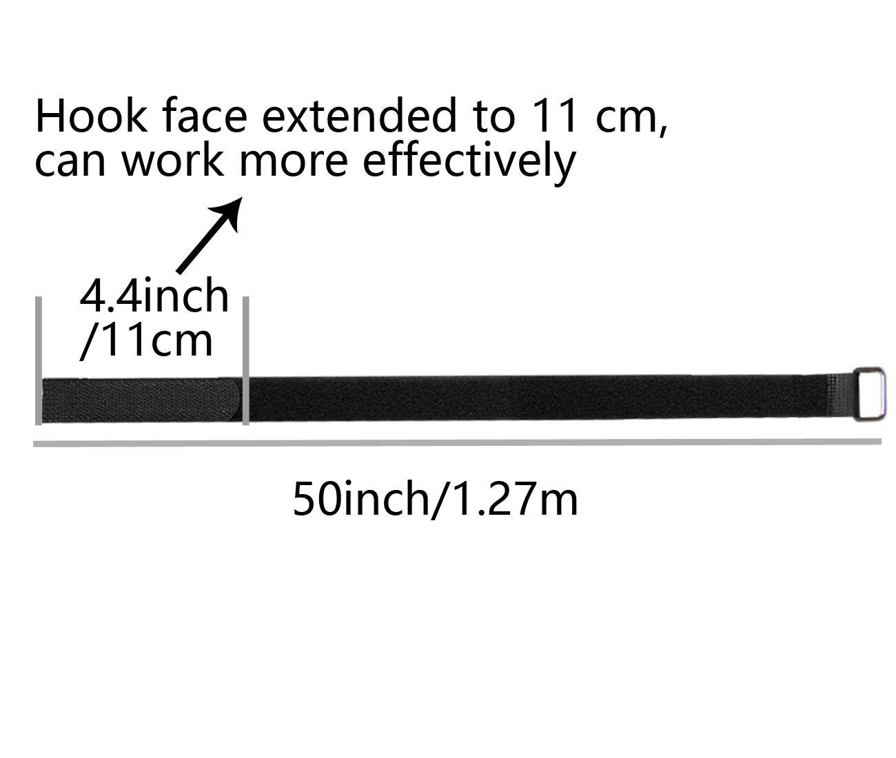 Fommen Hook And Loop Straps 10 Pack 50 Inch Straps,Reusable Cable Strap,Management Adjustable Multipurpose Hook And Loop Securin