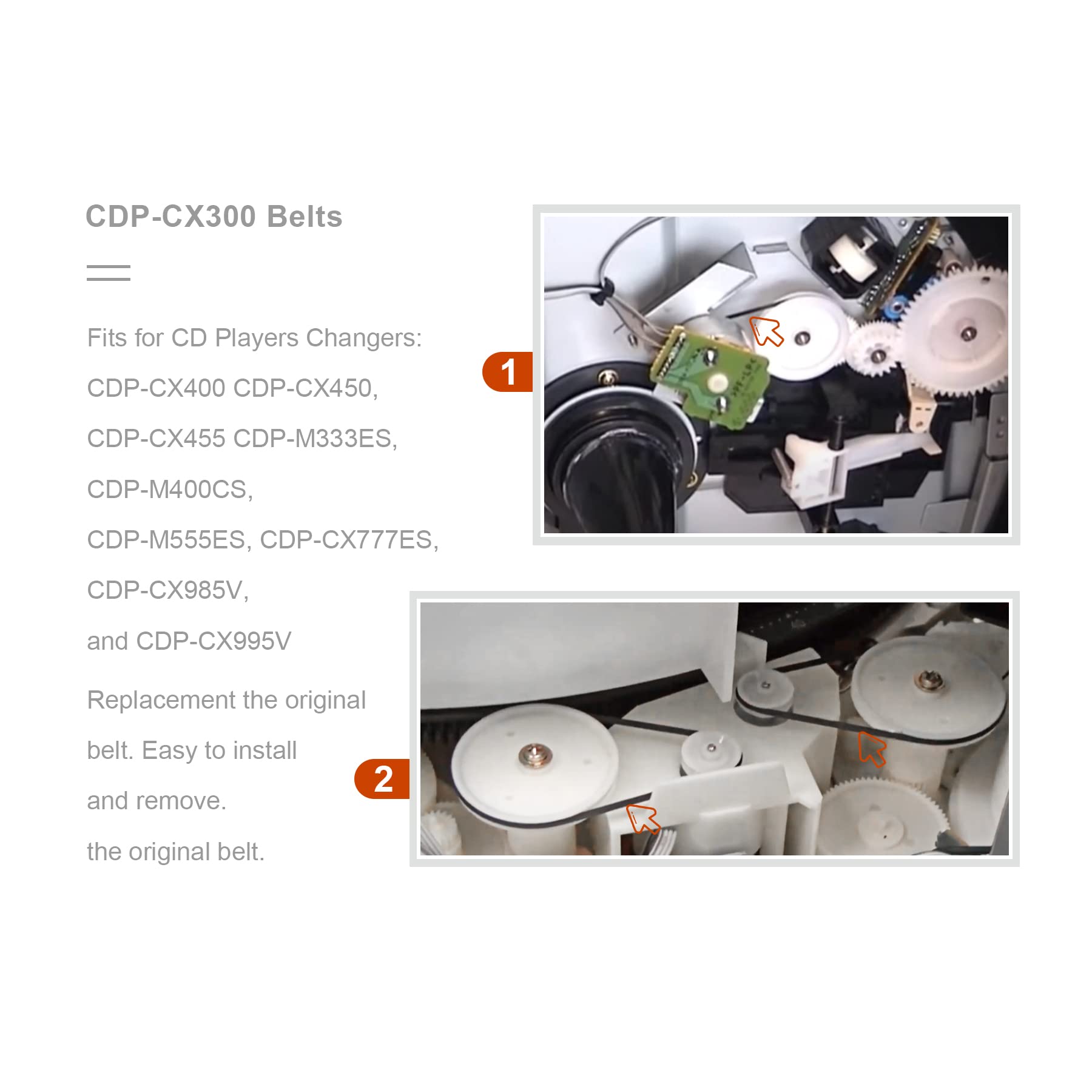 Cx300 2 Drive Belt & 1 Door Belt Replace For Cdp Cx300 Cd Players Cdp Cx350 Cdp Cx355 Cdp Cx691 421606101 (3/Pack)