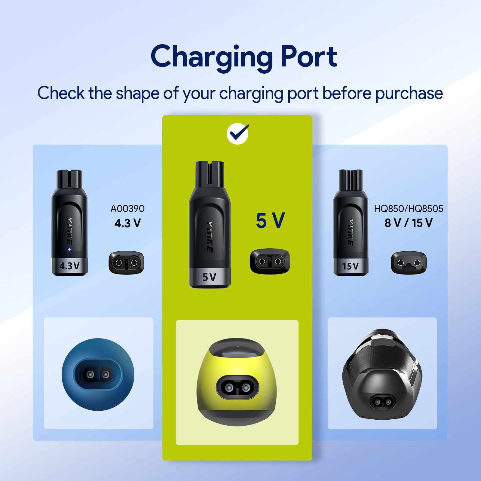 Yinke 5V Type C Shaver Adapter Charging Converter For Philips Norelco Oneblade Qp2724 Qp2834 Qp4530 Mg5910 Mg7910 Mg9510 Qp1924