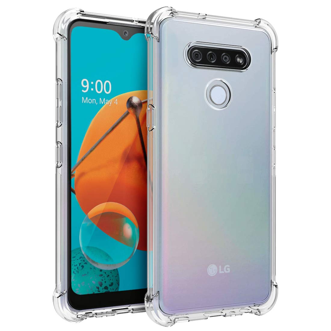 Osophter For Lg K51 Case,Lg Reflect Case Clear Flower For Girls Women Transparent Reinforced Corners Tpu Shock Absorption Flexib