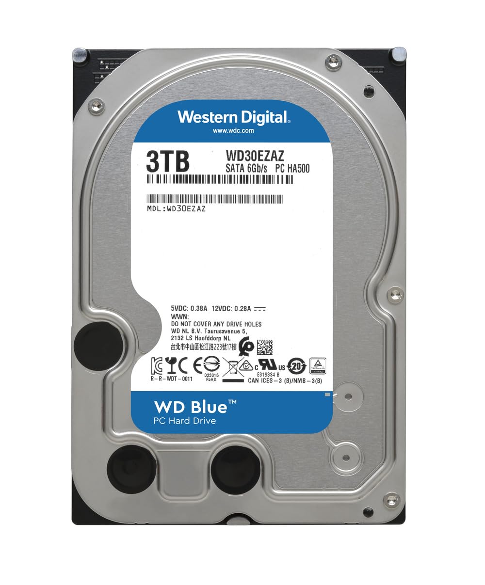 Western Digital 3Tb Wd Blue Pc Internal Hard Drive Hdd - 5400 Rpm Class, Sata 6 Gb/S, 256 Mb Cache, 3.5 - Wd30Ezaz