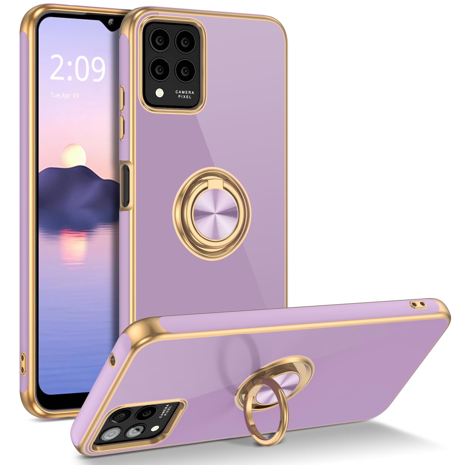 Guagua For T-Mobile Revvl 6 Pro/6X Pro Case With 360 Ring Holder Kickstand Magnetic Car Mount Supported Slim Soft Shockproof Pro