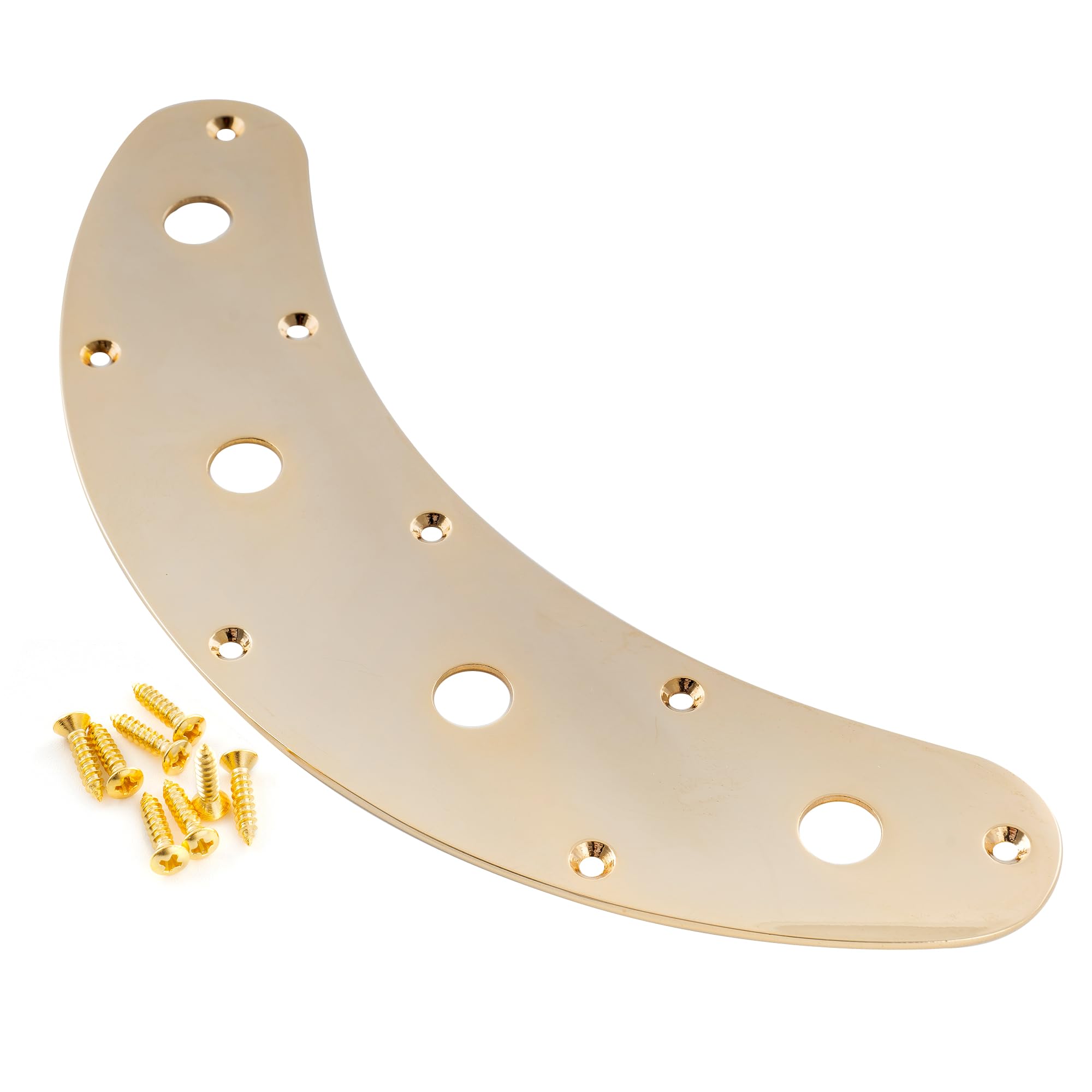Musiclily Pro Steel 4Hole Bass Control Plate For Music Man Style Electric Bass, Gold
