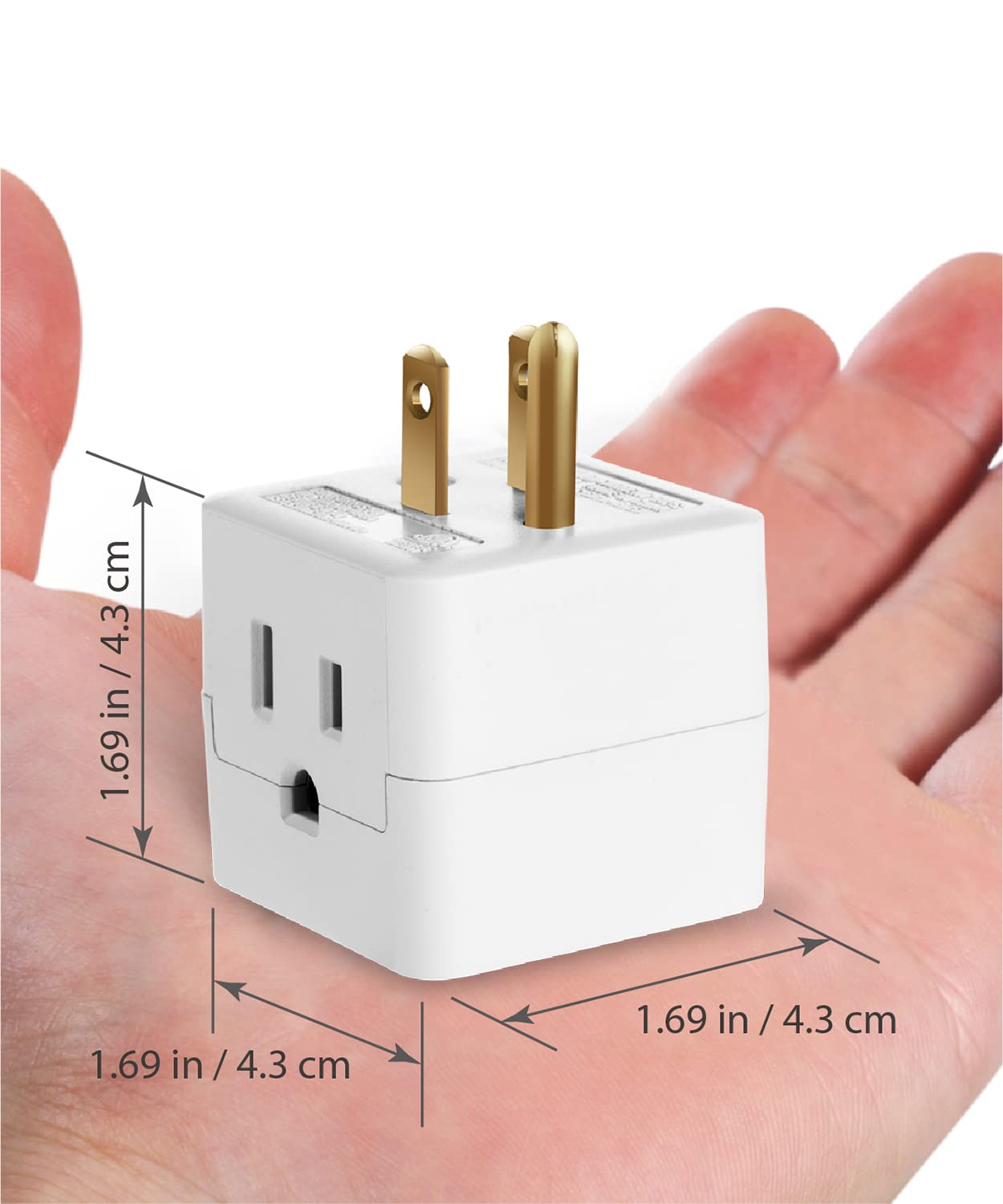 Fosmon 3 Outlet Wall Adapter Cube Tap, 6 Pack, 90 Degree Wall Tap Triple Power Adapter, Outlet Splitter 3 Prong, Multi Plug Outl