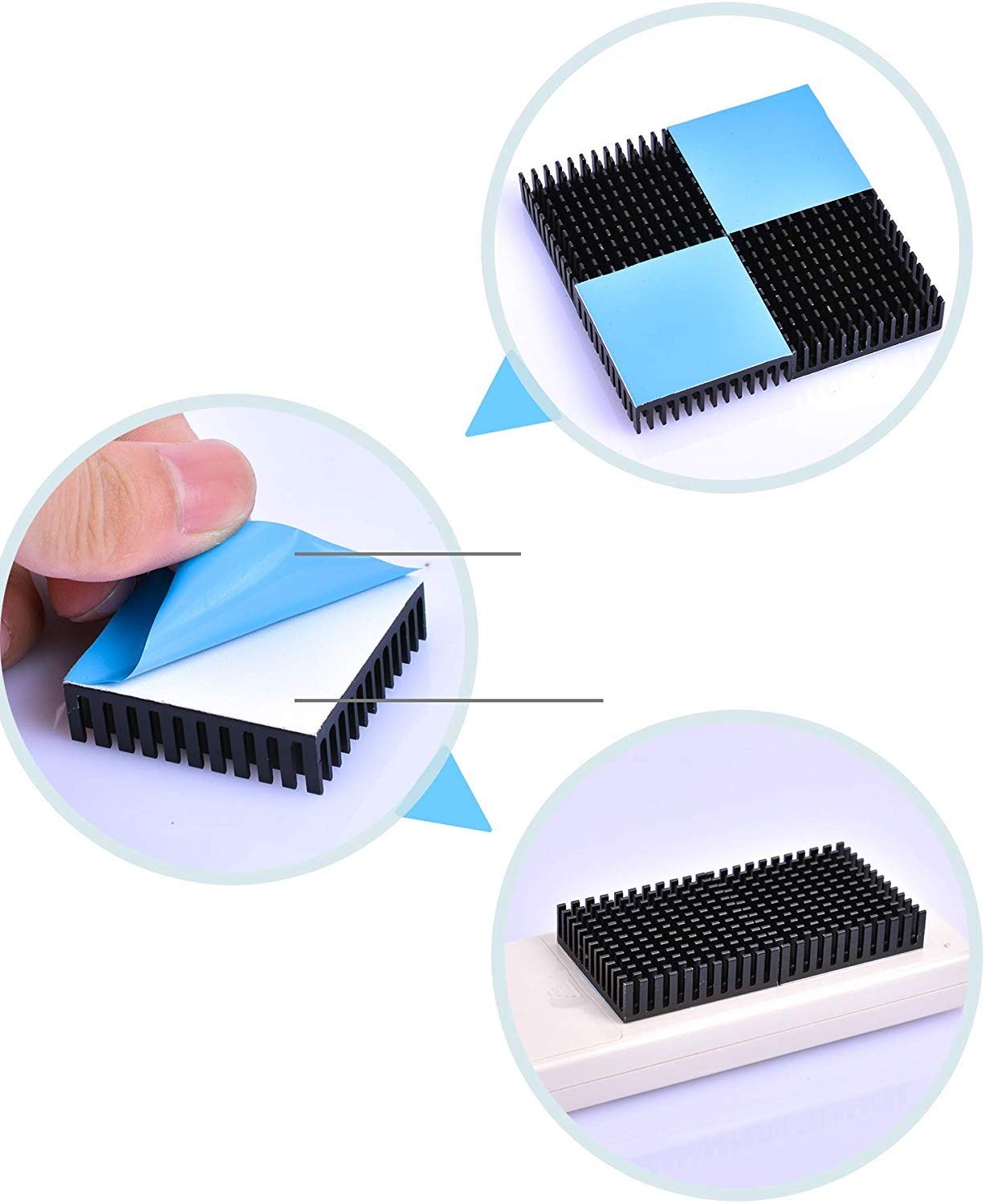 Easycargo 40Mm Heatsink Kit 40X40X11Mm + 3M 8810 Thermal Conductive Adhesive Tape, Cooler Heat Sink For Cooling 3D Printer Motor