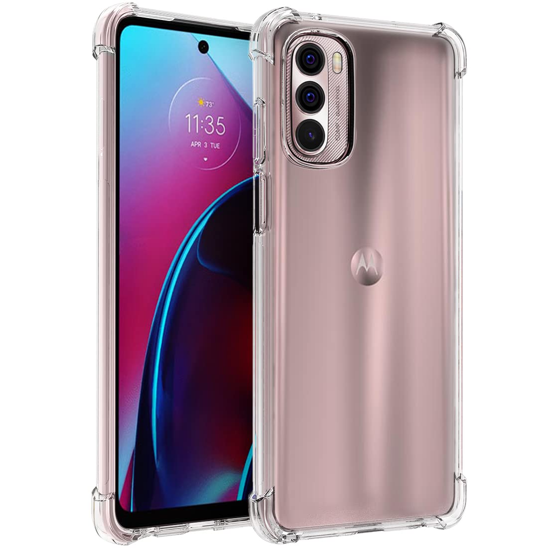 Osophter for Moto G Stylus 2022 Case: Clear Transparent Reinforced Corners TPU Shock-Absorption Flexible Cell Phone Cover for Mo