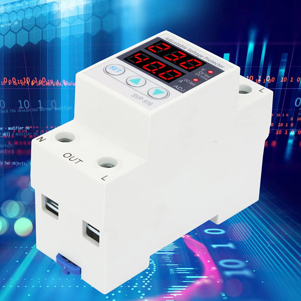 Svp 916, 230V Ac Current Protector 63A, Intelligent Single Phase Adjustable Over Voltage Under Voltage Current Protective Device
