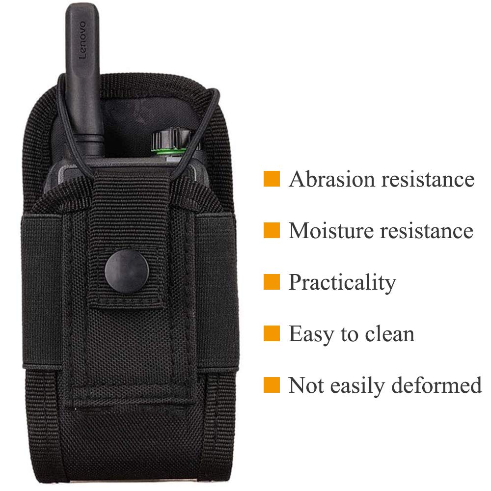 abcGoodefg Molle Radio Holder Pouch Case for Duty Belt - Tactical Walkie Talkie Holster (Black, 2 Pack)