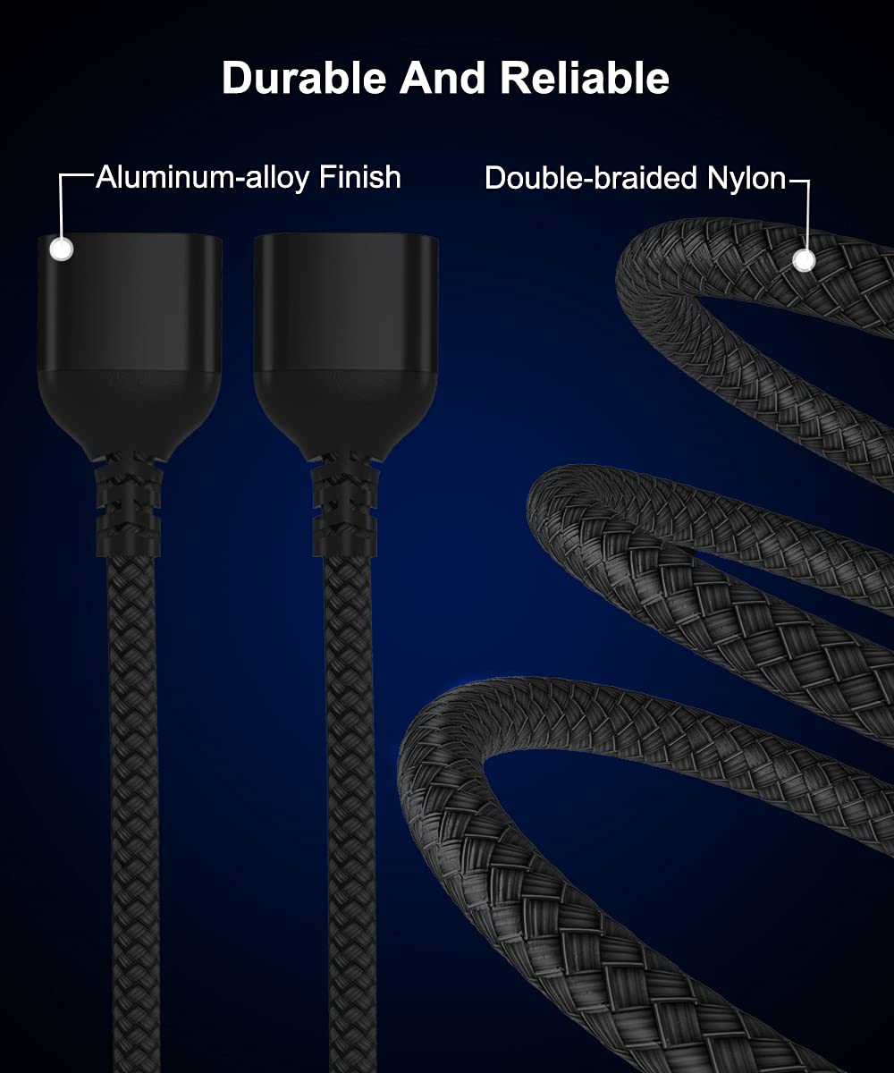 Itramax Usb Splitter Extender Cable 3.3Ft,1 Male To 2 Female Usb Connector Y Cord,Dual Double Usb Port Extension,Data & Charger Power Split Adapter For Mac Xbox One Series X/S,Pc,Car,Ps4/5,Laptop