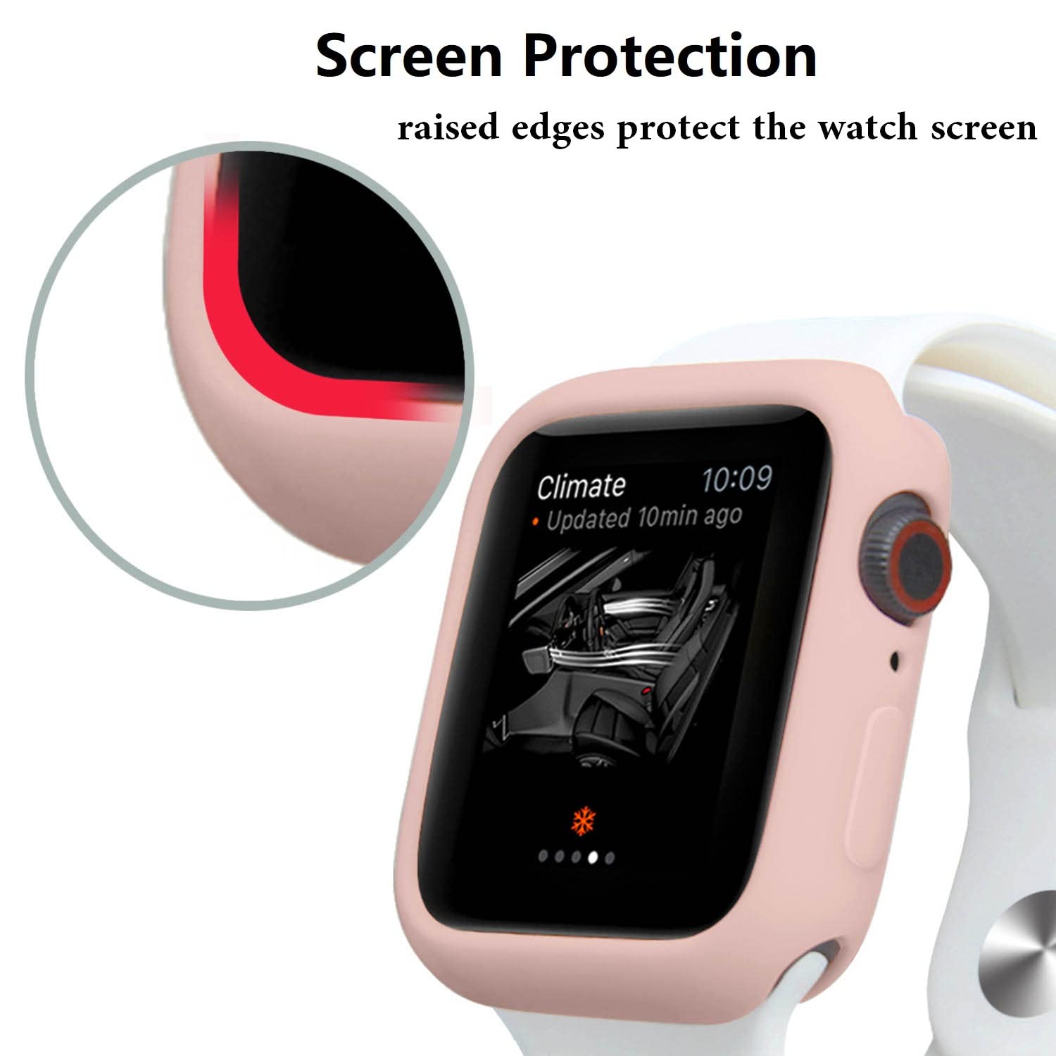 Hontao Ultra Thin Soft Tpu Shockproof Bumper Case For Iwatch Apple Watch Series Ultra 2/Ultra Sand Pink 49Mm