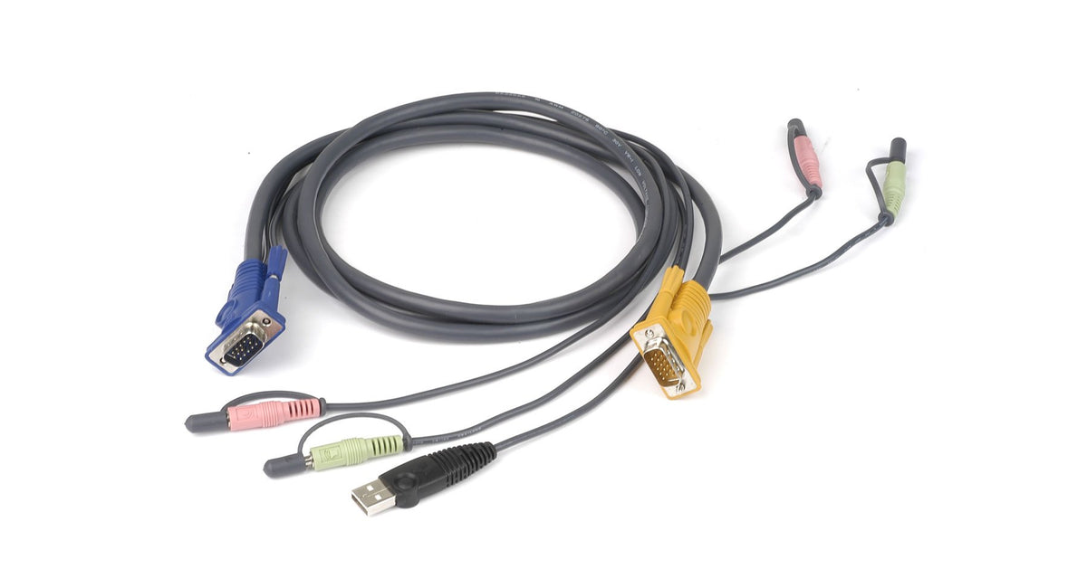 Iogear Micro Lite Bonded All In One Usb Kvm Cable, 6 Feet, G2L5302U