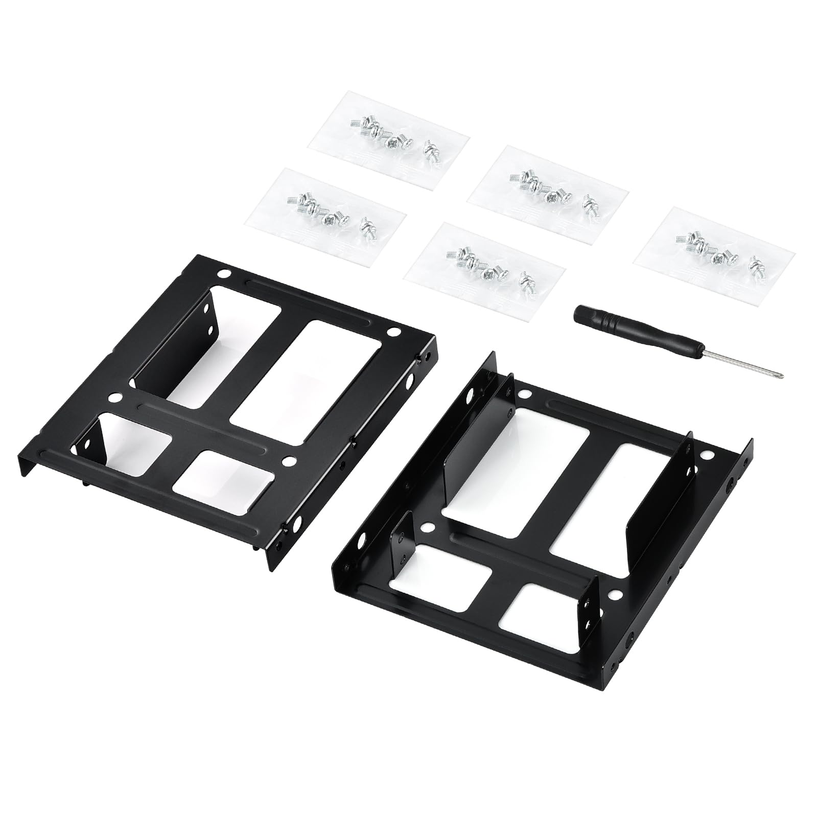Eluteng Double Deck Hdd Ssd Mounting Bracket 2Pack 2.5'' To 3.5'' Hard Drive Adapter Ssd Bracket Metal Ssd Hdd Holder With Mount