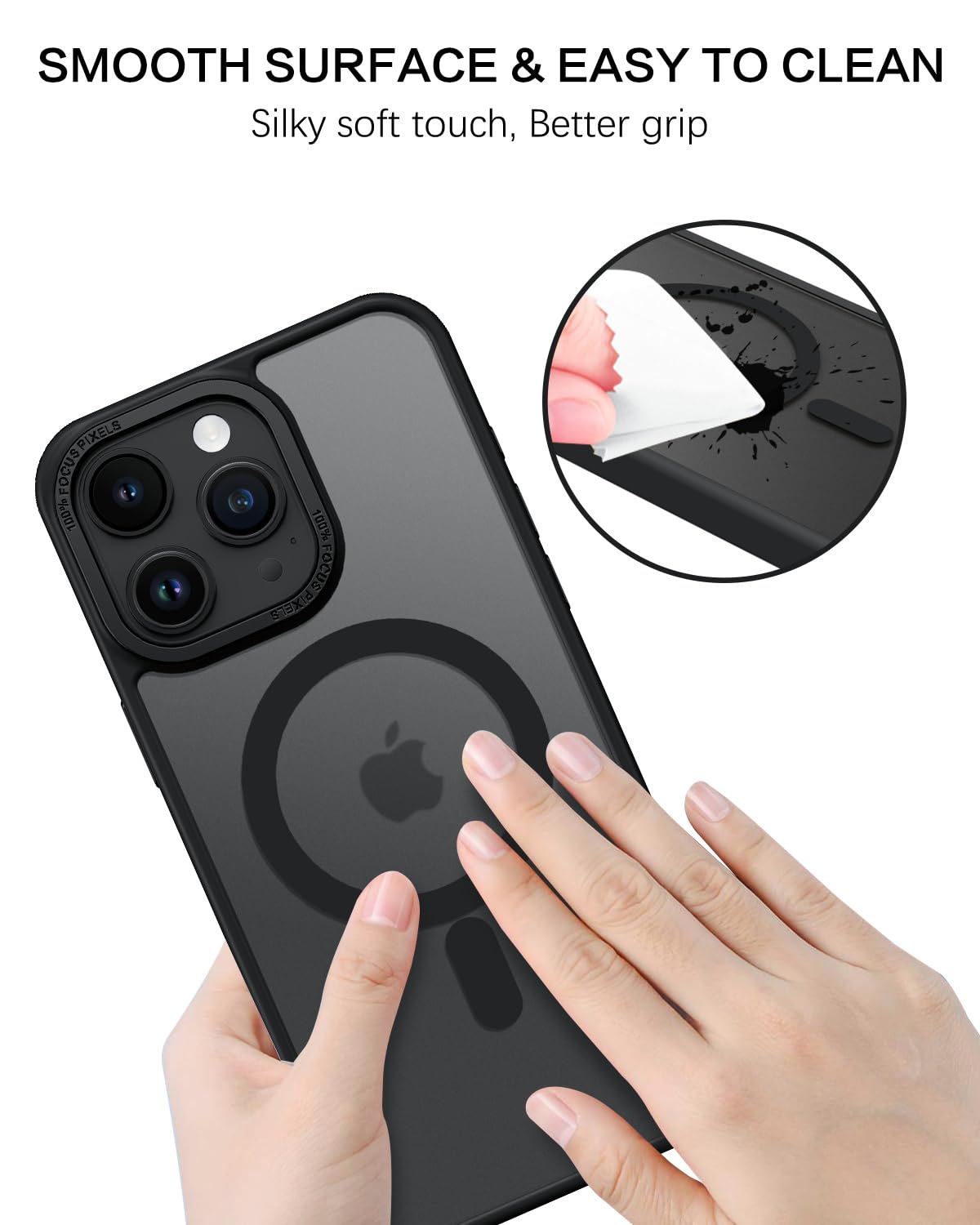 Bentoben For Iphone 15 Pro Max Case,[Compatible With Magsafe] Iphone 15 Pro Max Magnetic Phone Case Translucent Matte Shockproof