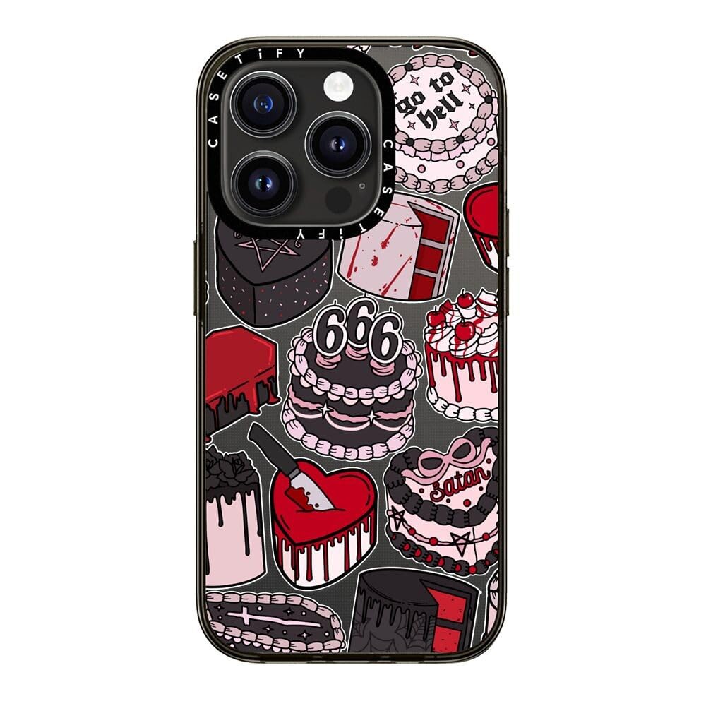 Casetify Compact Case For Iphone 15 Pro [2X Military Grade Drop Tested / 4Ft Drop Protection]   Spooky Cakes By Chiara Lb Art