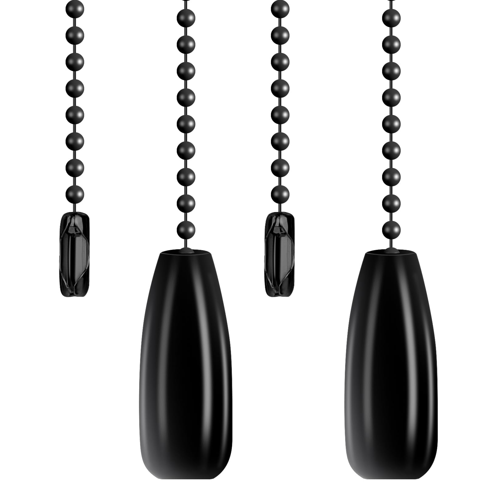 2 Pcs Black Ceiling Fan Pull Chain Extender Wooden Decorative Pendant Extension Chains Lighting Beaded Ball Chains Pulls Fan Str