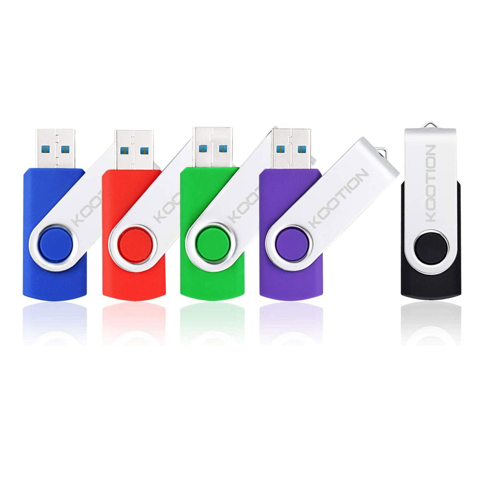 Kootion 5 Pack 32Gb Usb 3.0 Flash Drives Swivel Flash Drive 3.0 Thumb Drives Usb Drive 3.0 High Speed Pen Drives 32G Memory Stic