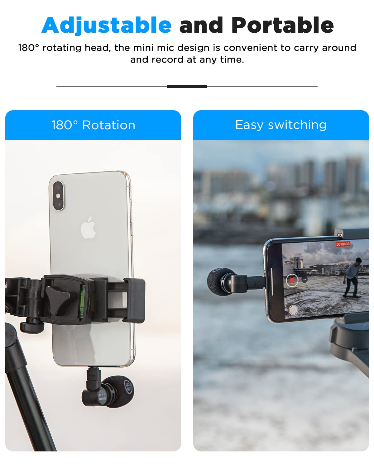 Boya By M100D Iphone Microphone Mini Plug&Play Phone Microphone For Iphone 14/14 Pro/13/Ipad/Ios With Lightning Port For Youtube