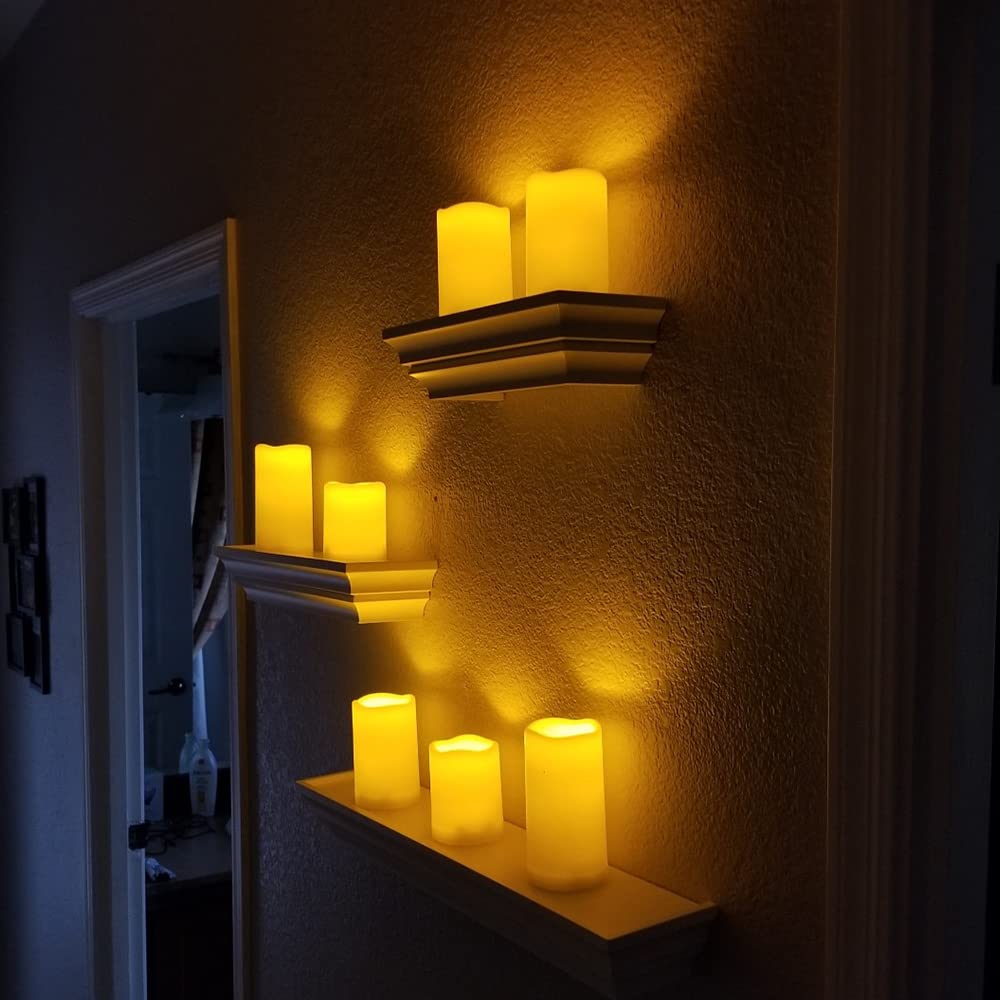 Homemory Waterproof Flameless Candles, Outdoor Indoor Battery Operated Led Pillar Candles With Remote Control And Timer, Plastic