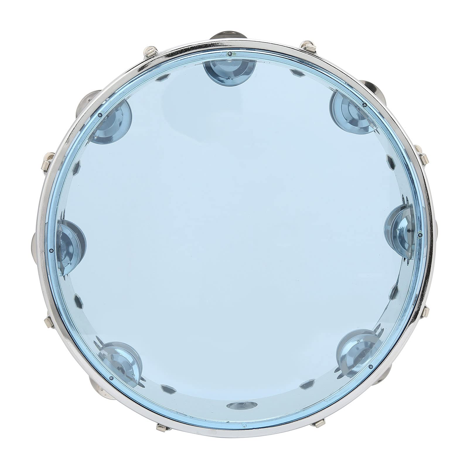 Percussion Jingles, Adjustable ABS Metal Tambourine Portable Double Row for Party(blue)