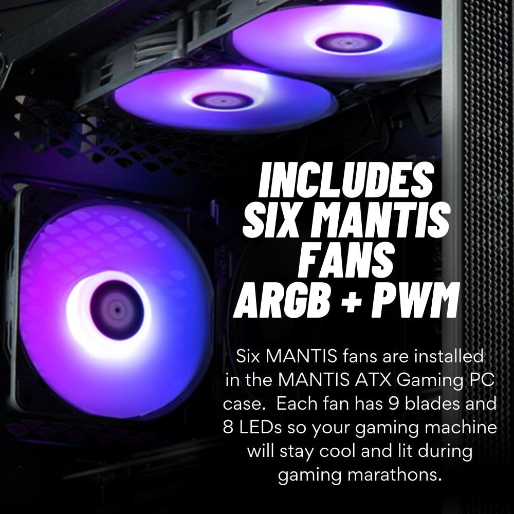 Computer Upgrade King Mantis V2 Gaming Desktop PC - RTX 5080, i9-14900KF, 64GB RAM, 2TB SSD, RGB, Wi-Fi 6E,