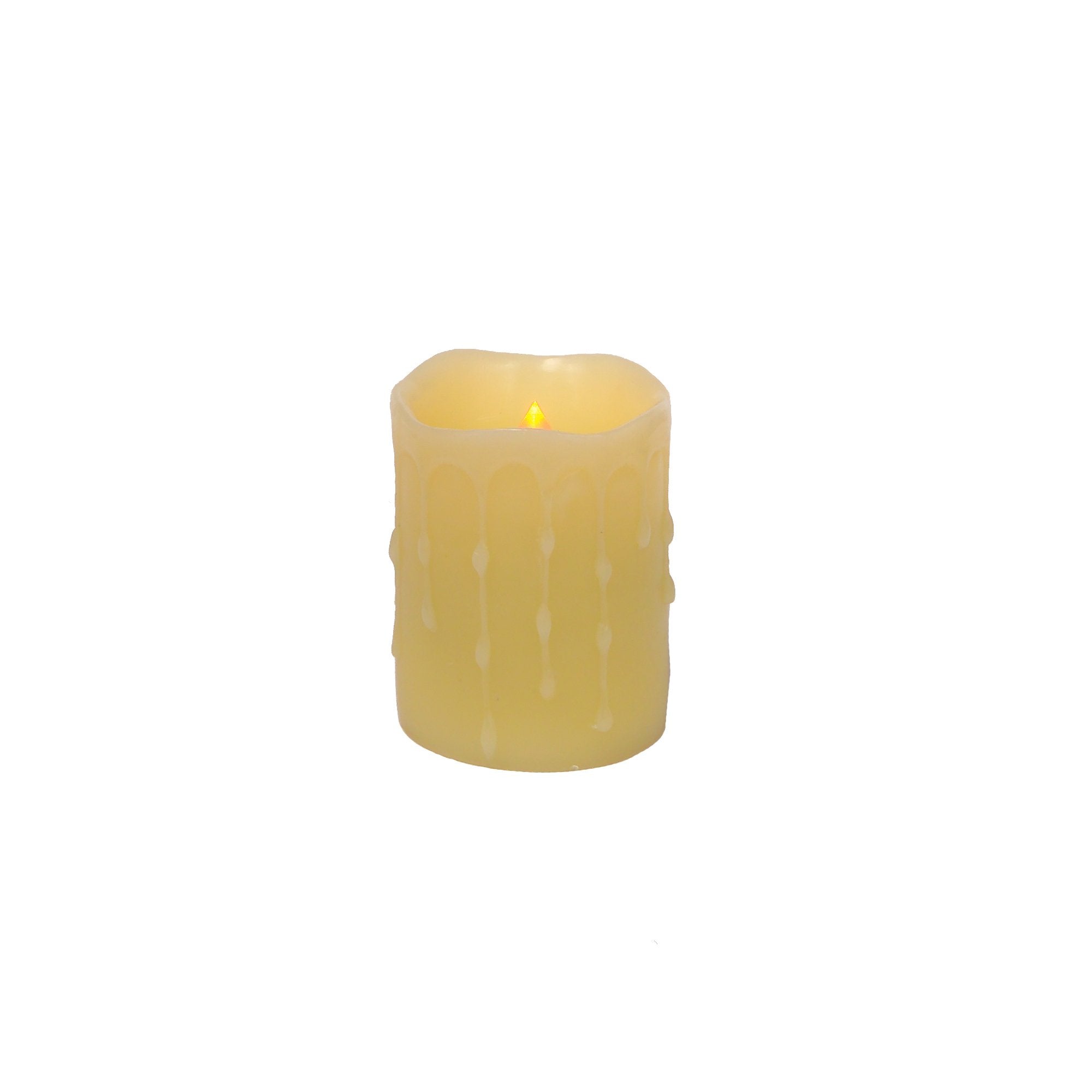 Melrose International Led Wax Dripping Pillar 3 By 4 Inch Candle
